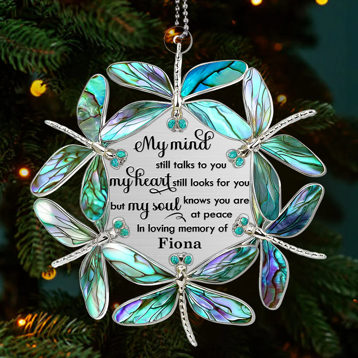 Circle Of Light Dragonflies - Personalized 1-Layer Acrylic Ornament - Image 3
