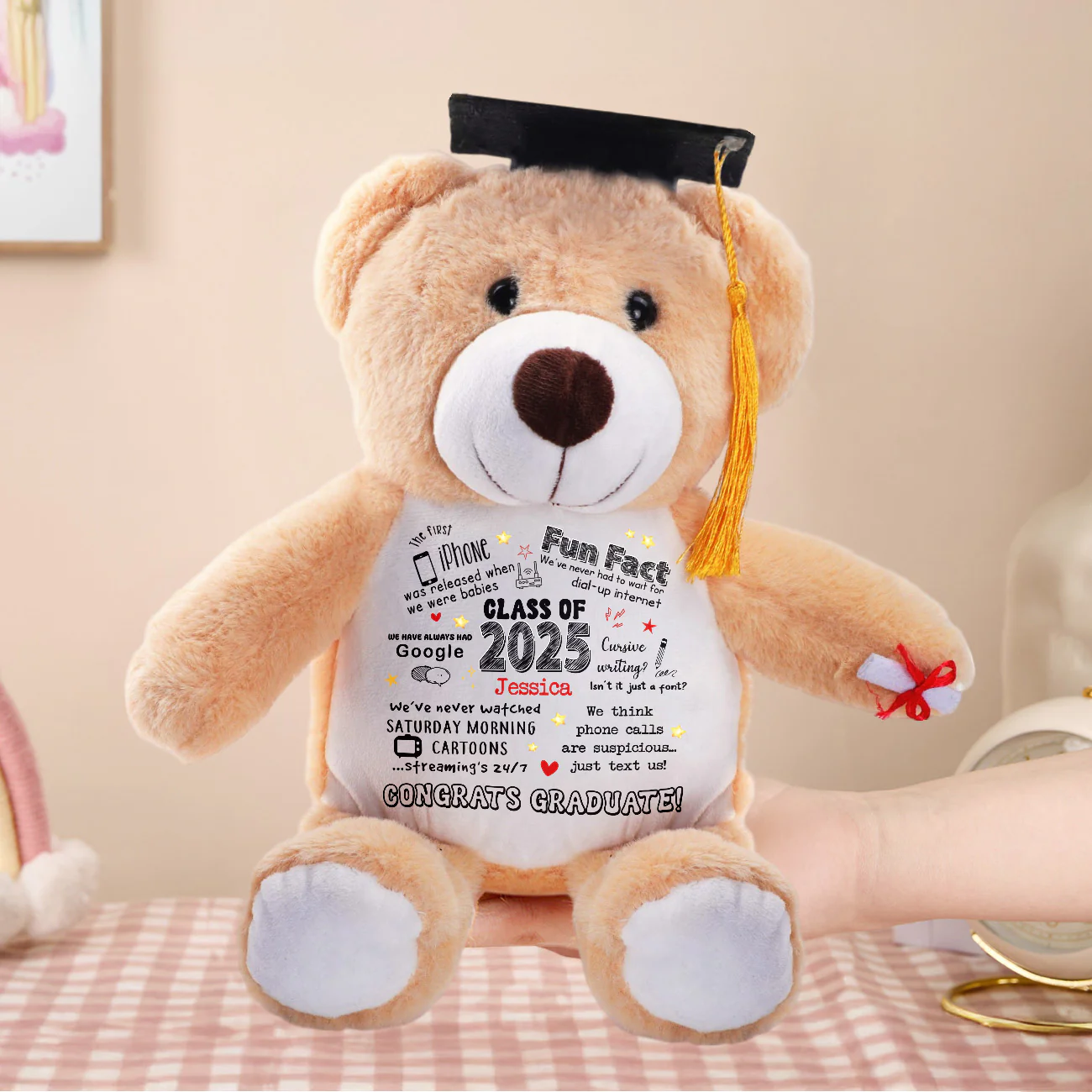 Class Of 2025 Fun Facts - Personalized Graduation Teddy Bear - Image 5