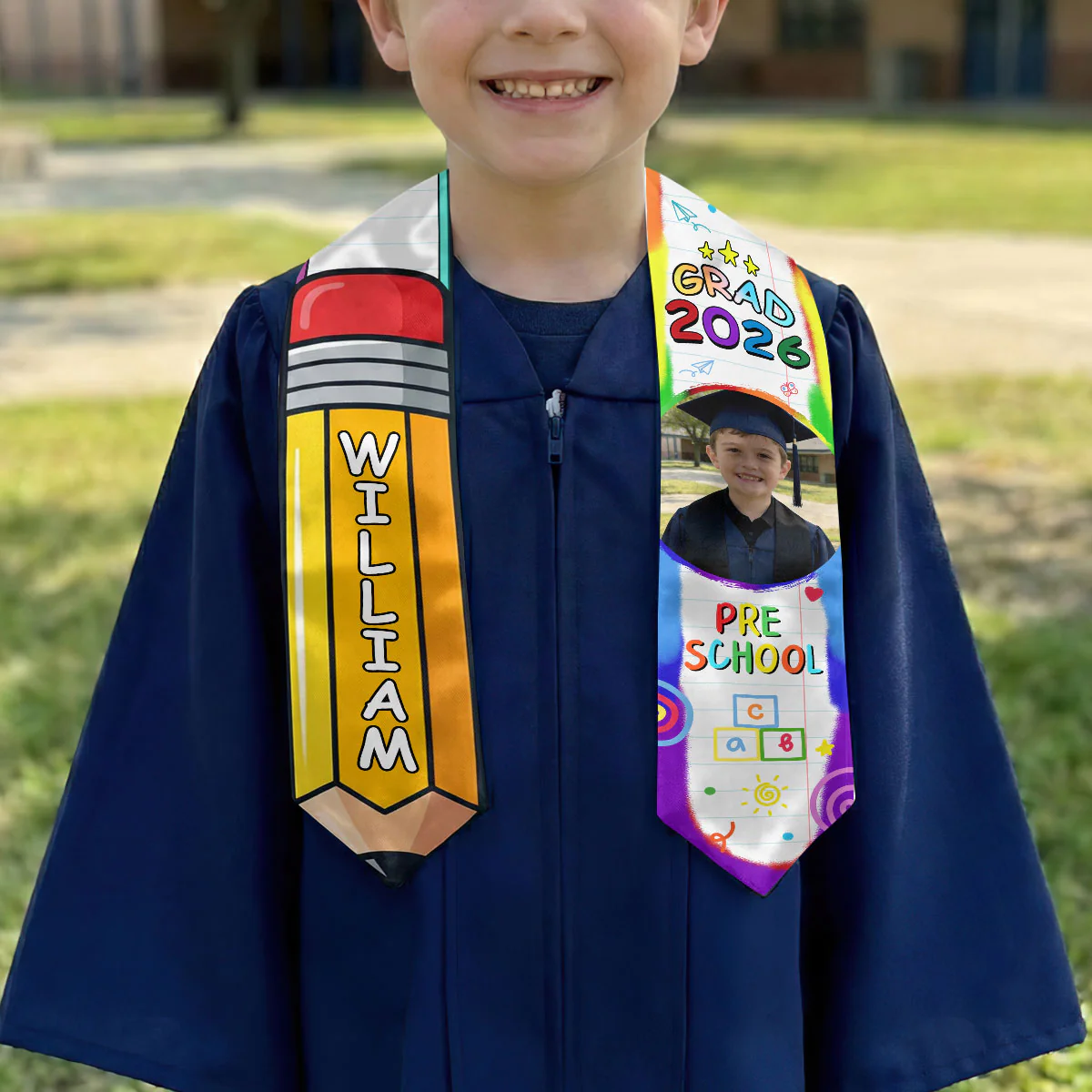Class Of 2026 - Personalized Kid Graduation Stole