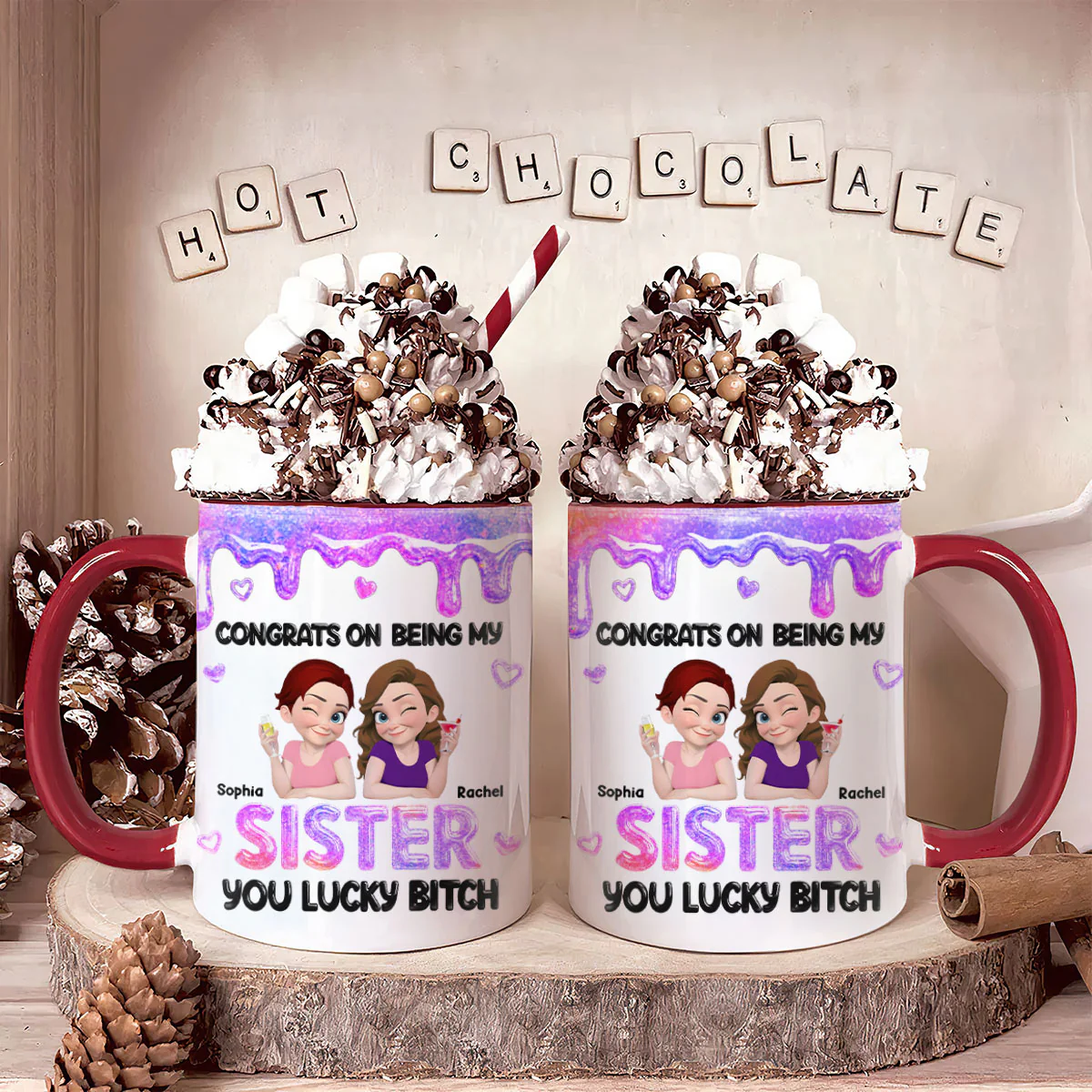 Congrats My Sister - Personalized Accent Mug - Image 5