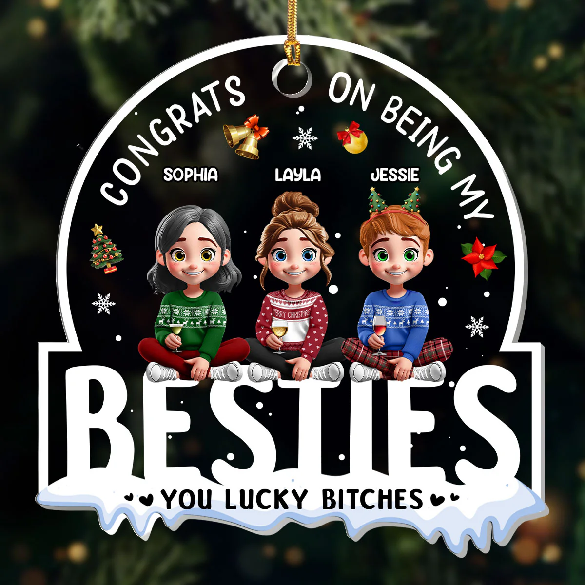 Congrats On Being My Bestie - Personalized 1-Layer Acrylic Ornament