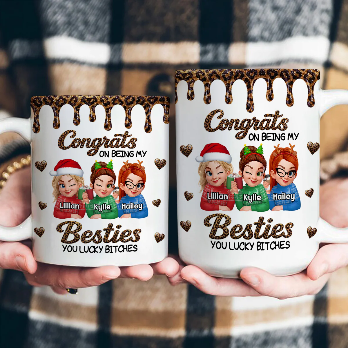Congrats On Being My Besties - Personalized Ceramic Coffee Mug - Image 4