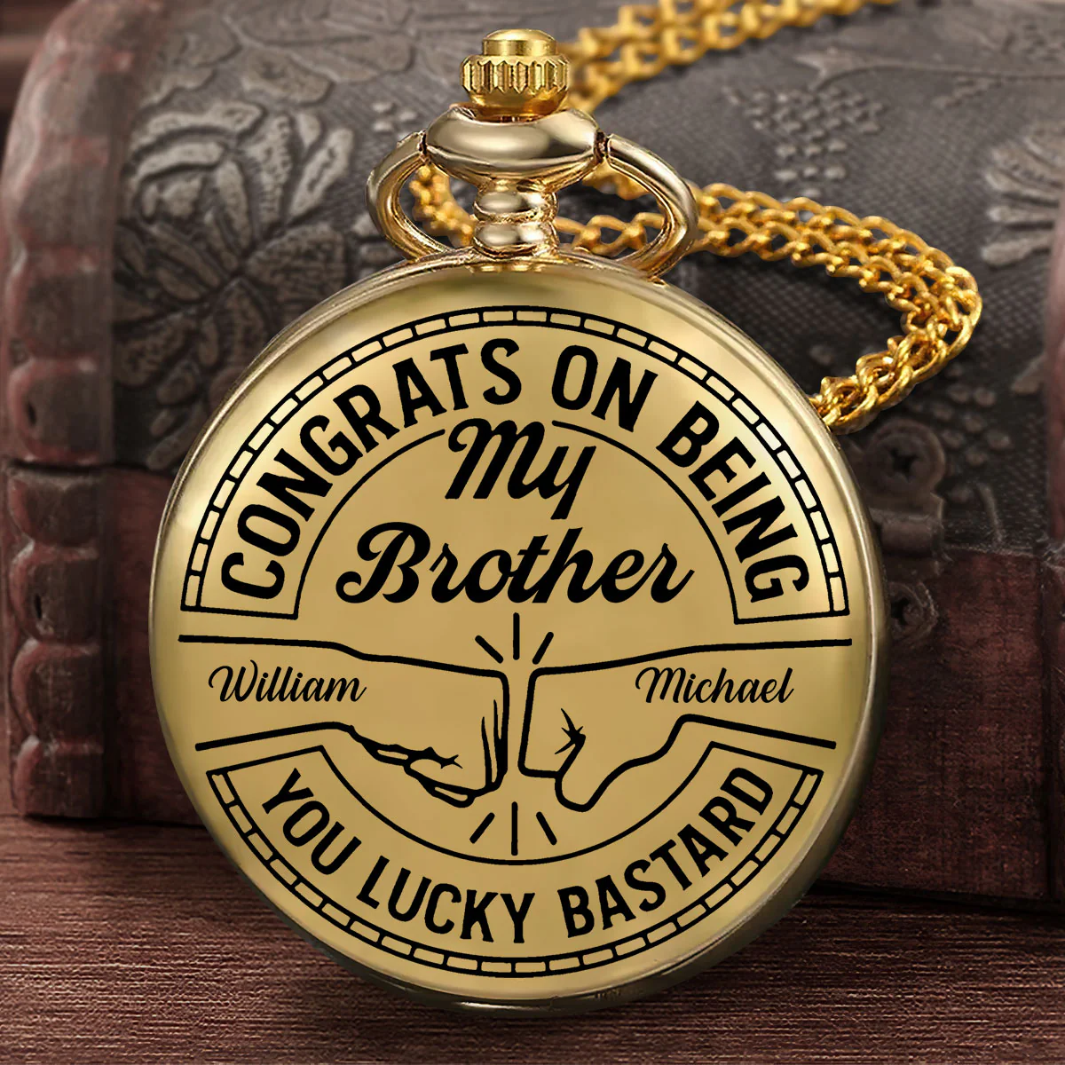 Congrats On Being My Brother - Personalized Pocket Watch