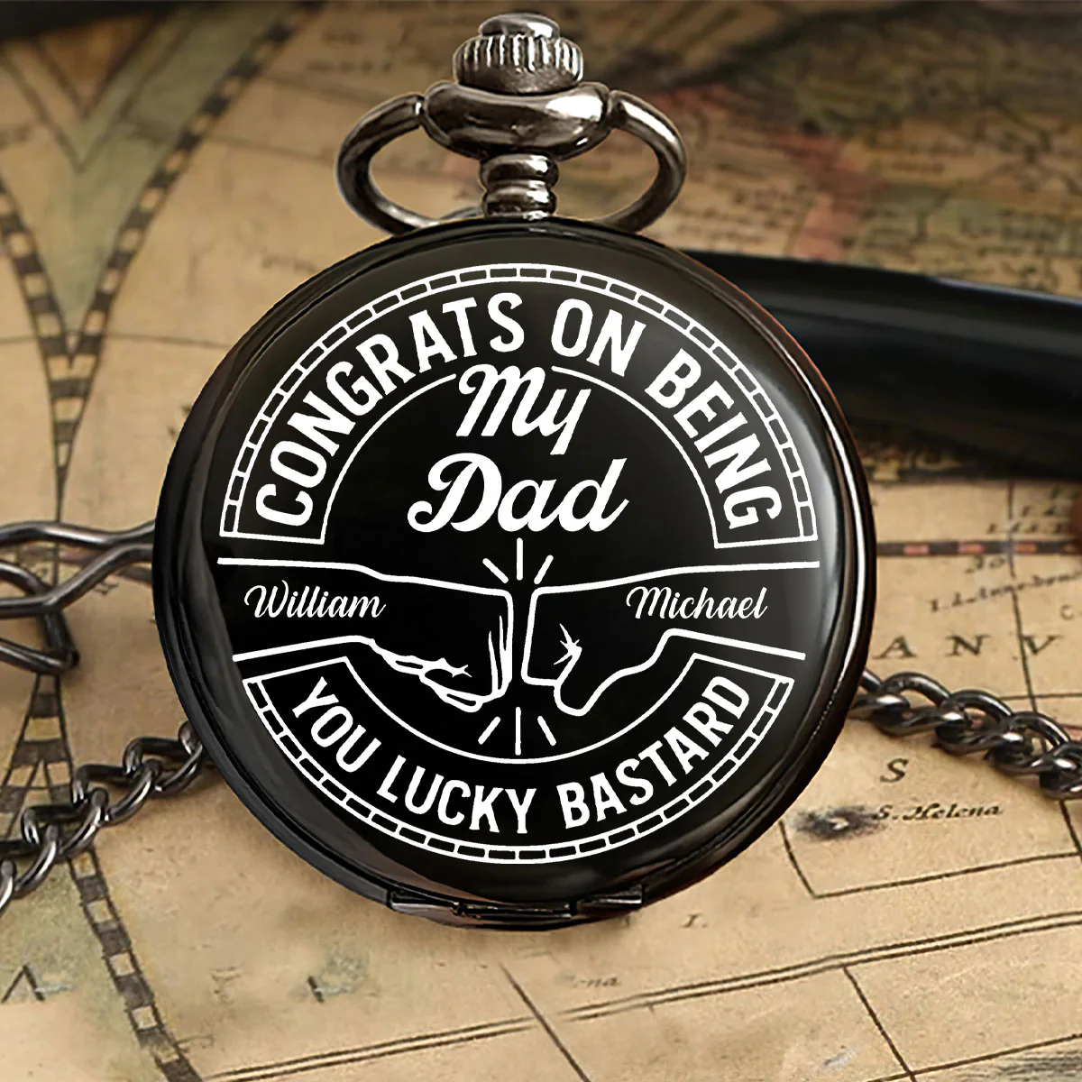 Congrats On Being My Brother - Personalized Pocket Watch - Image 5