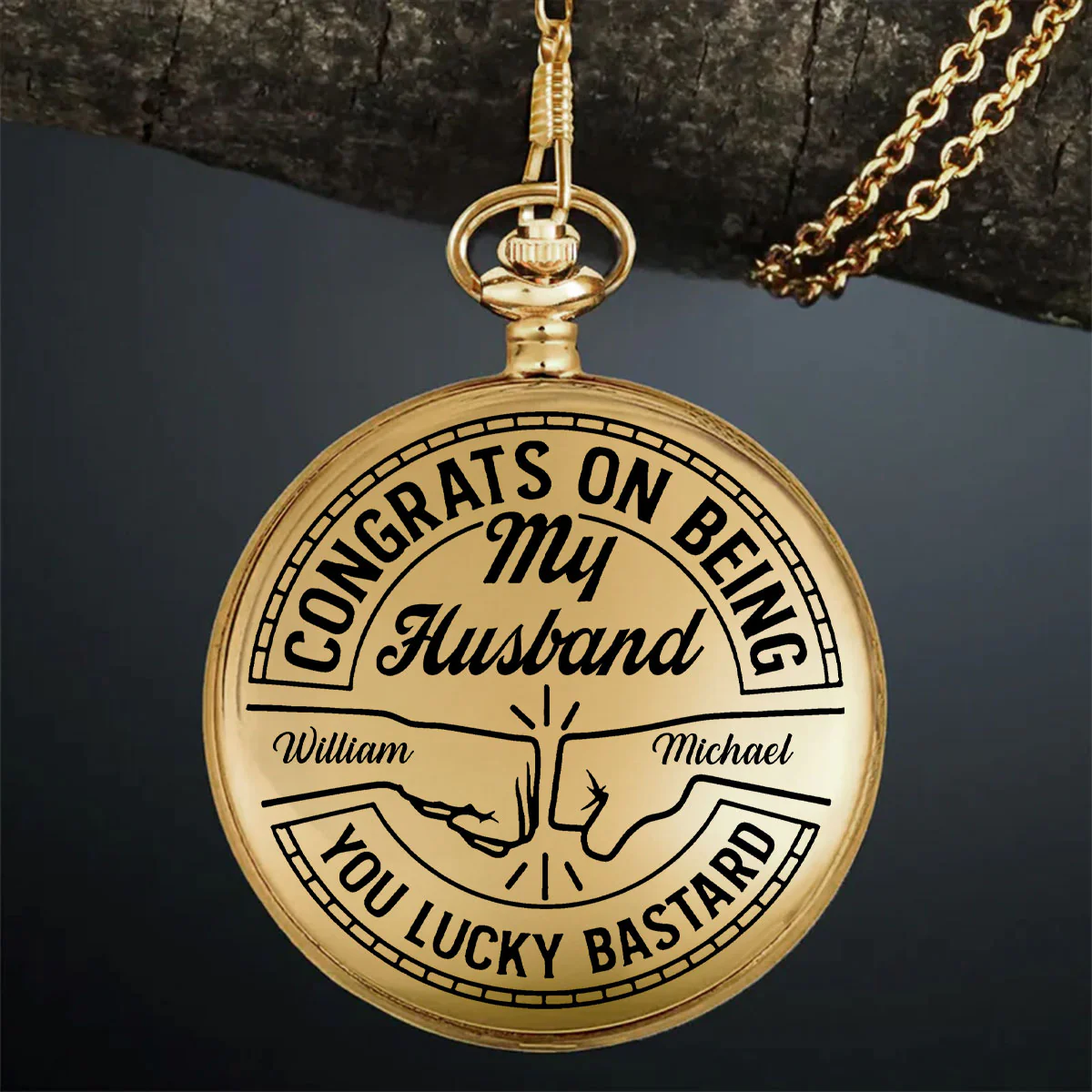 Congrats On Being My Brother - Personalized Pocket Watch - Image 6