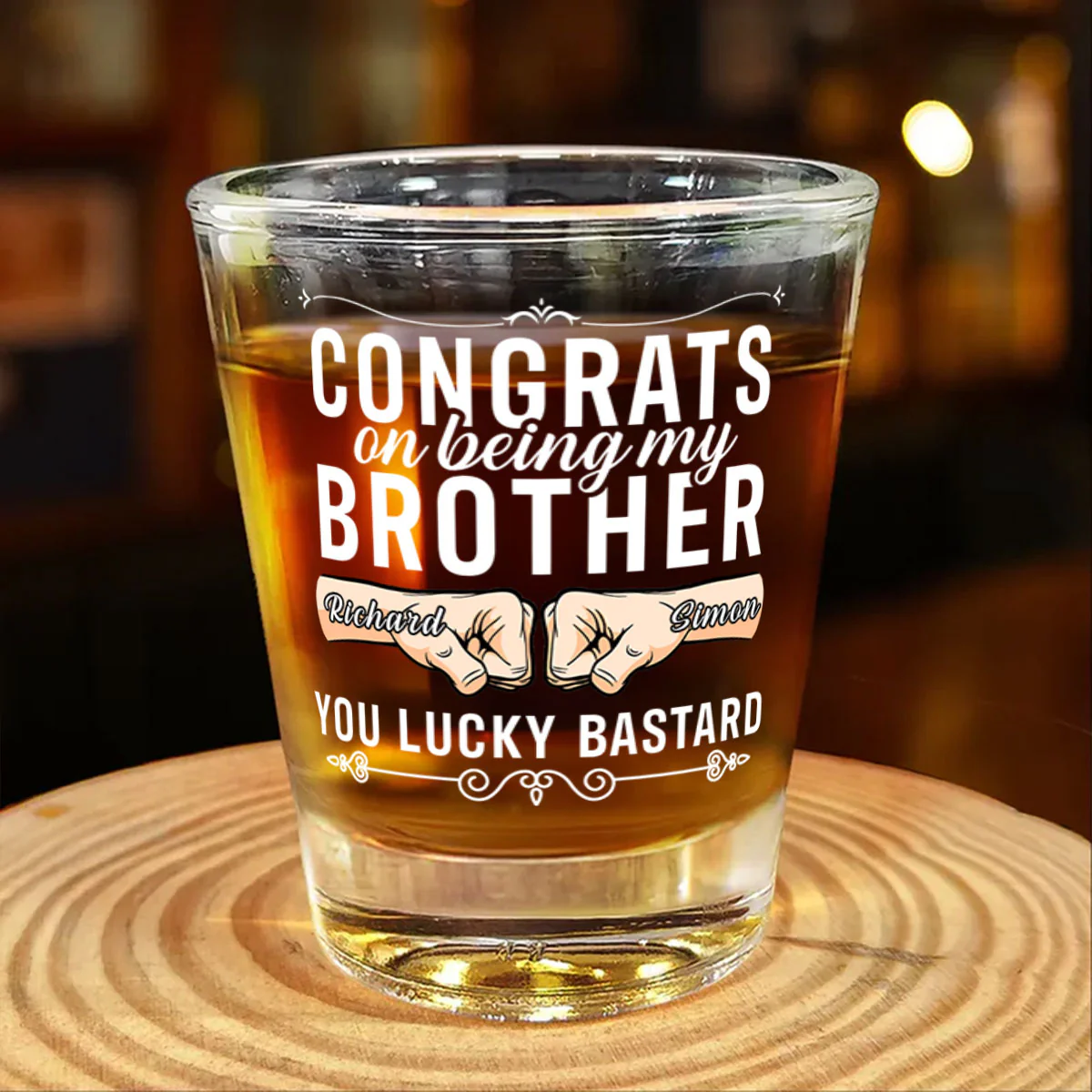 Congrats On Being My Brother - Personalized Shot Glass