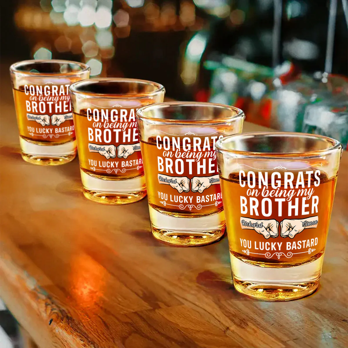 Congrats On Being My Brother - Personalized Shot Glass - Image 3