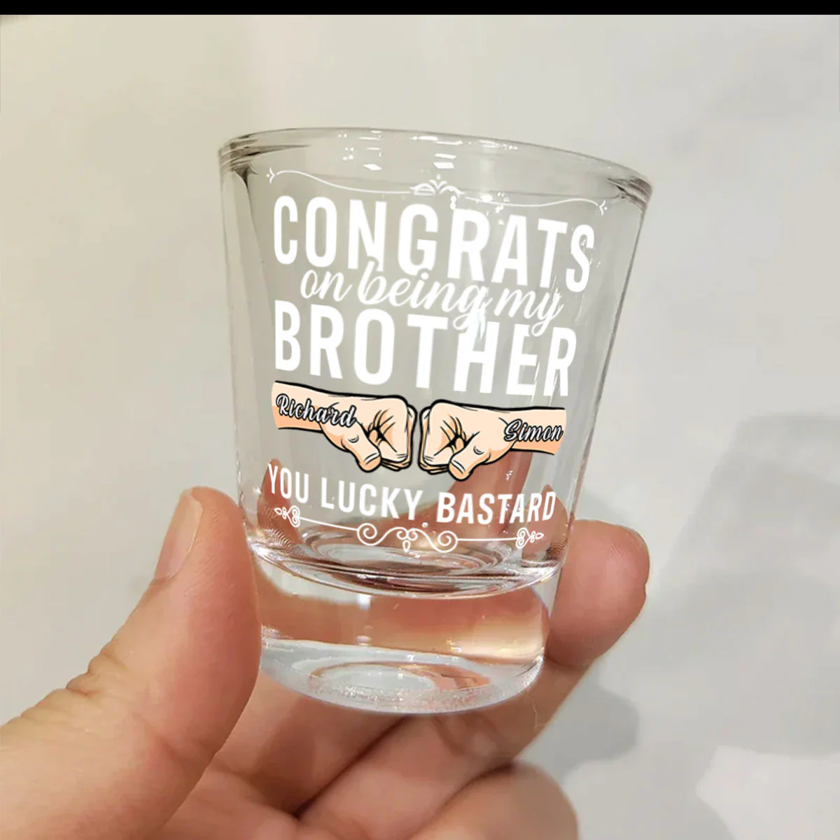 Congrats On Being My Brother - Personalized Shot Glass - Image 4