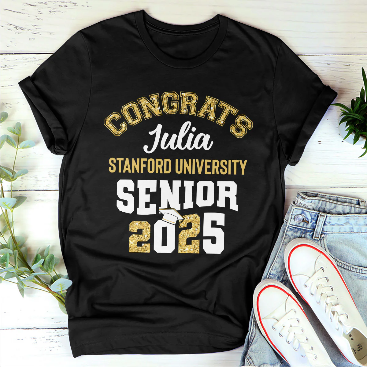 Congrats Senior 2025 - Personalized 2D Unisex T-shirt - Image 3