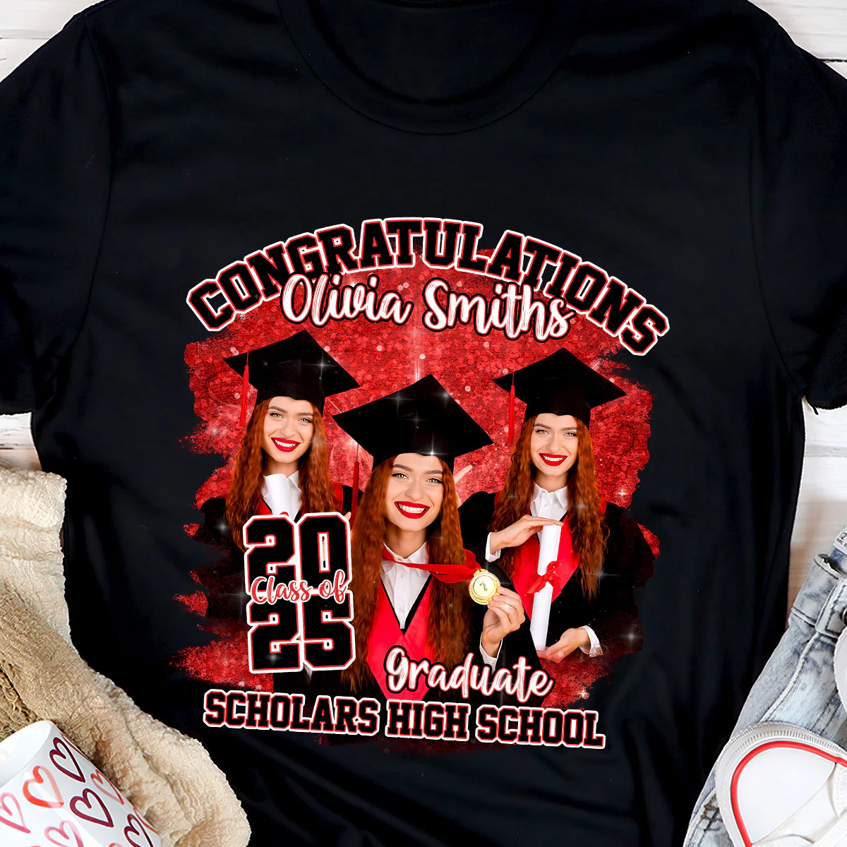 Congratulation Class Of 2025 Senior - Personalized 2D Unisex T-shirt - Image 5