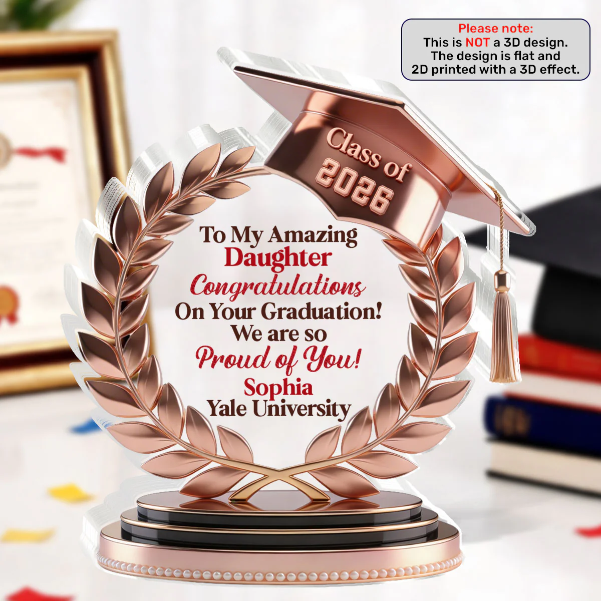 Congratulations Grad  - Personalized Custom Shaped Acrylic Plaque