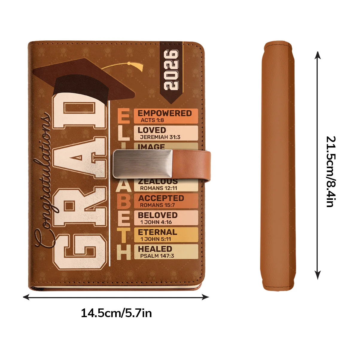 Congratulations Grad - Personalized Leather Notebook & Pen Set - Image 7