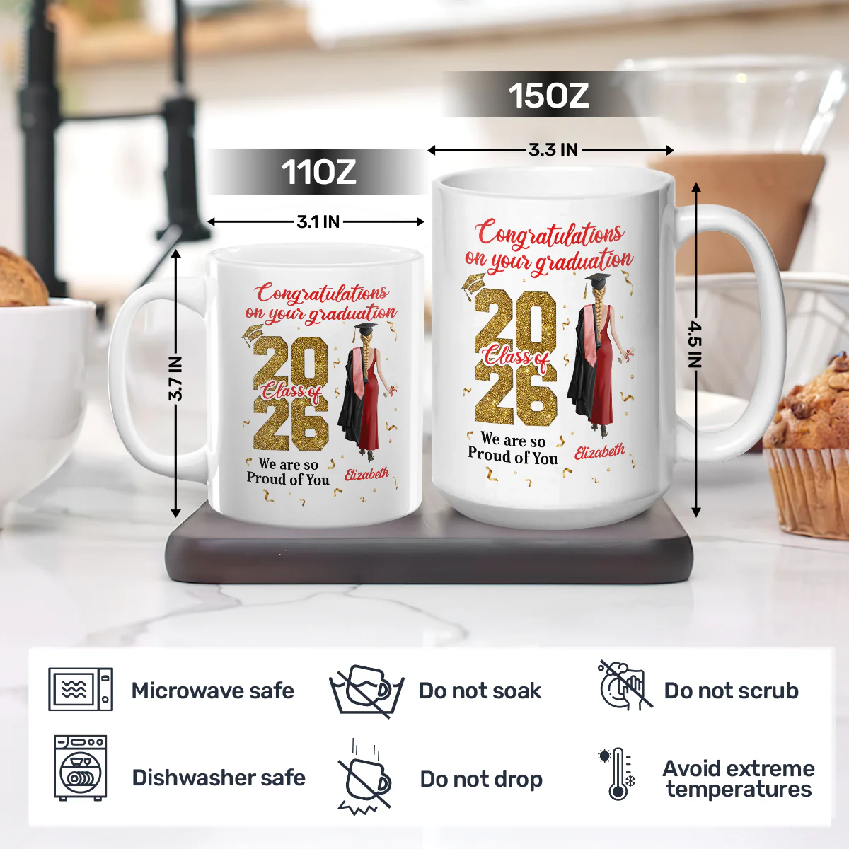Congratulations On Your Graduation - Personalized Ceramic Coffee Mug - Image 5