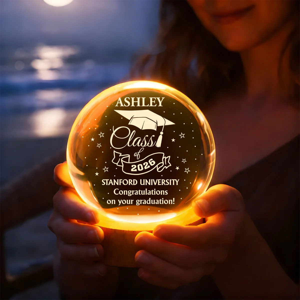 Congratulations On Your Graduation - Personalized Crystal Ball Night Light - Image 5