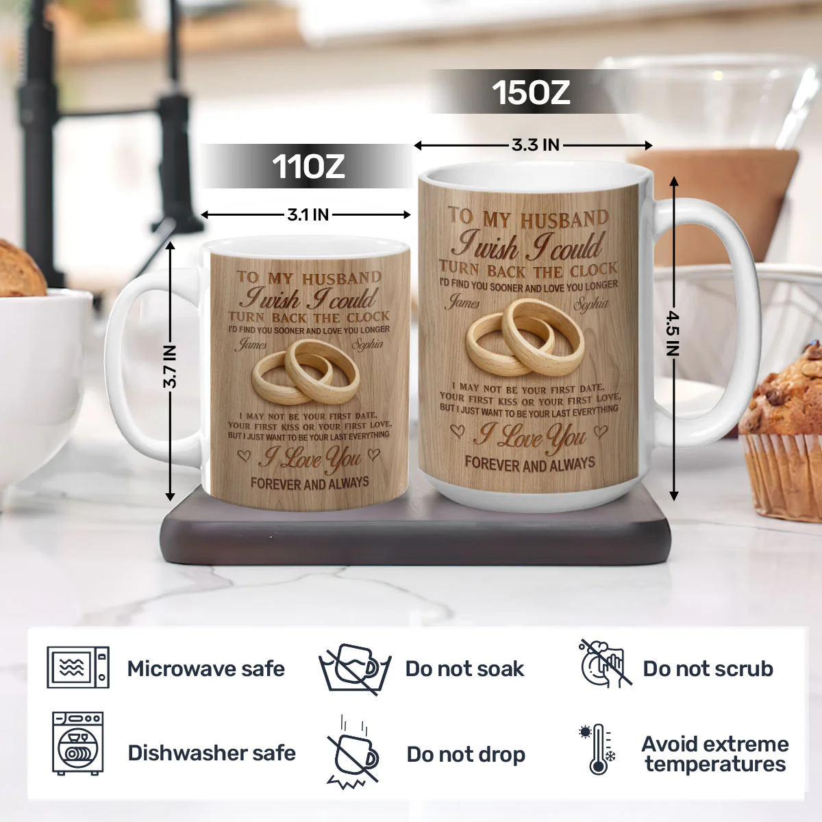 Couple Anniversary Gift  - Personalized Ceramic Coffee Mug - Image 5