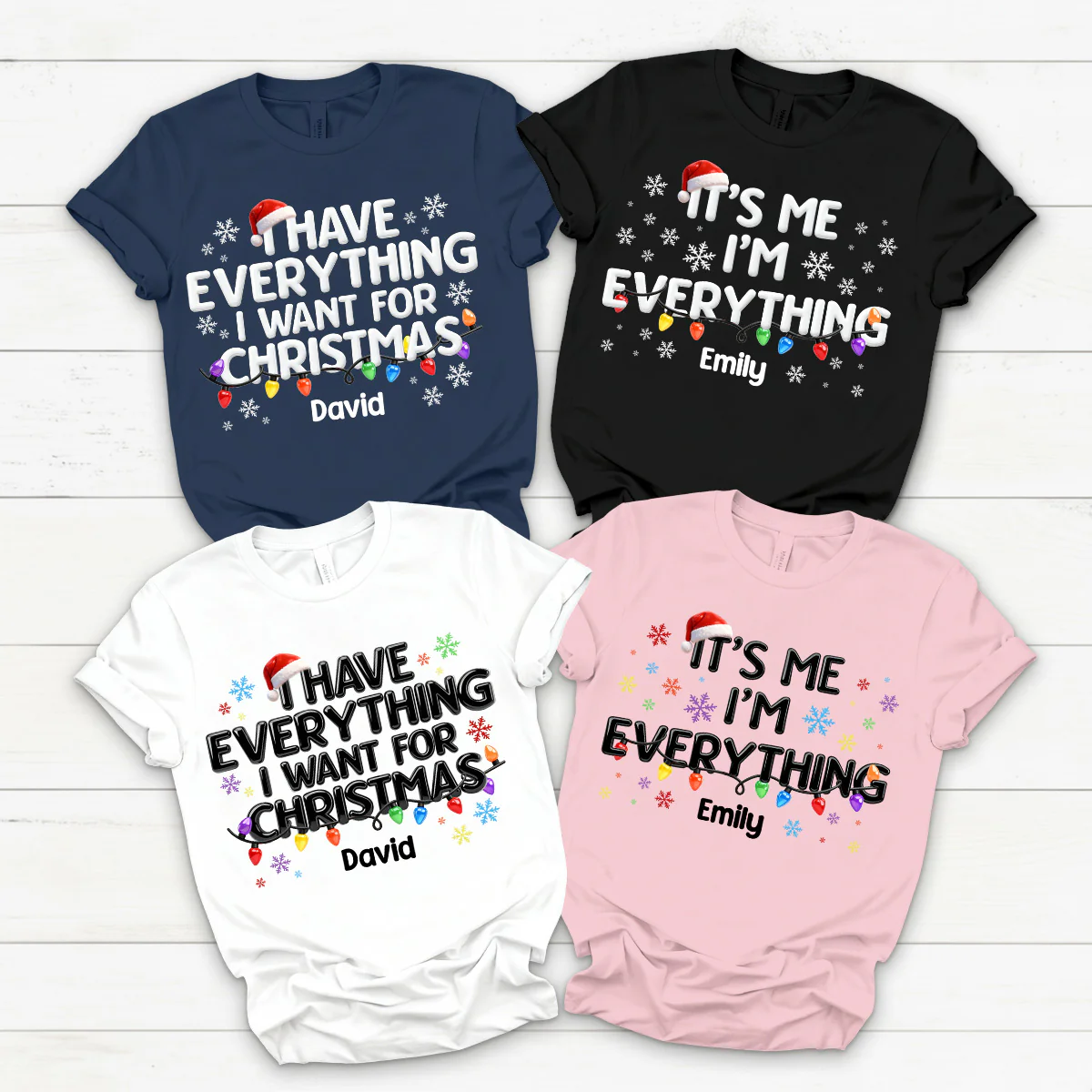 Couple Everything For Christmas - Personalized 2D Unisex T-shirt - Image 4