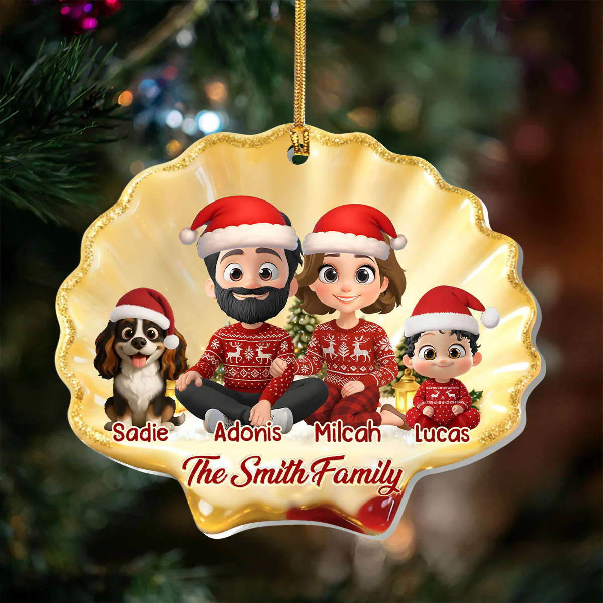 Cozy Family - Personalized 1-Layer Acrylic Ornament