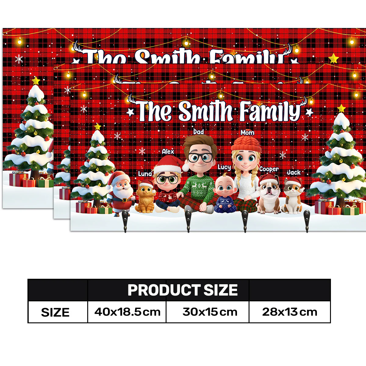 Cozy Family Sitting - Personalized Key Holder - Image 7