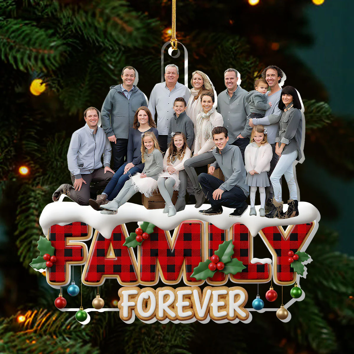 Cozy Friend Family Forever Upload Photo - Personalized 1-Layer Acrylic Ornament - Image 4