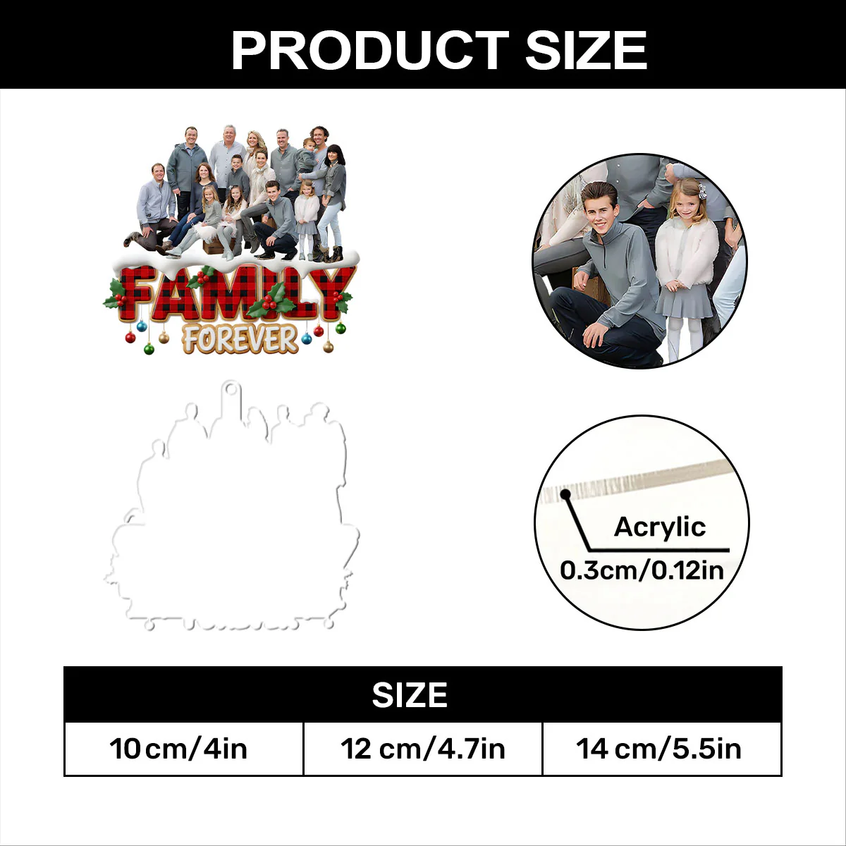 Cozy Friend Family Forever Upload Photo - Personalized 1-Layer Acrylic Ornament - Image 8