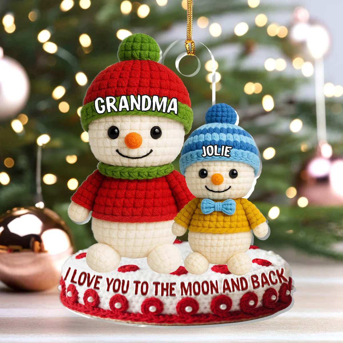 Cozy Grandma's Hug - Personalized 1-Layer Acrylic Ornament - Image 5