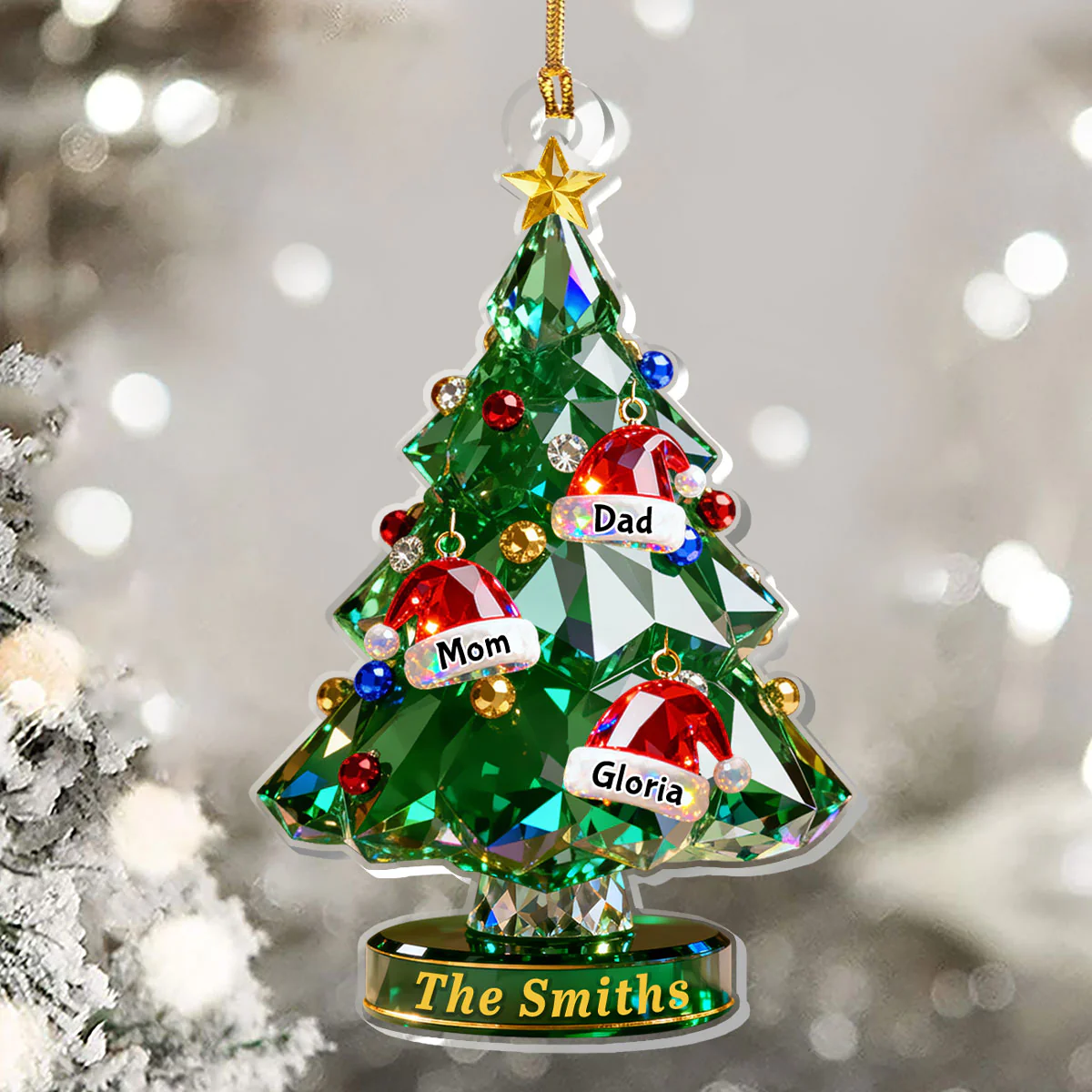 Crystal Noel Tree - Personalized 1-Layer Acrylic Ornament - Image 5