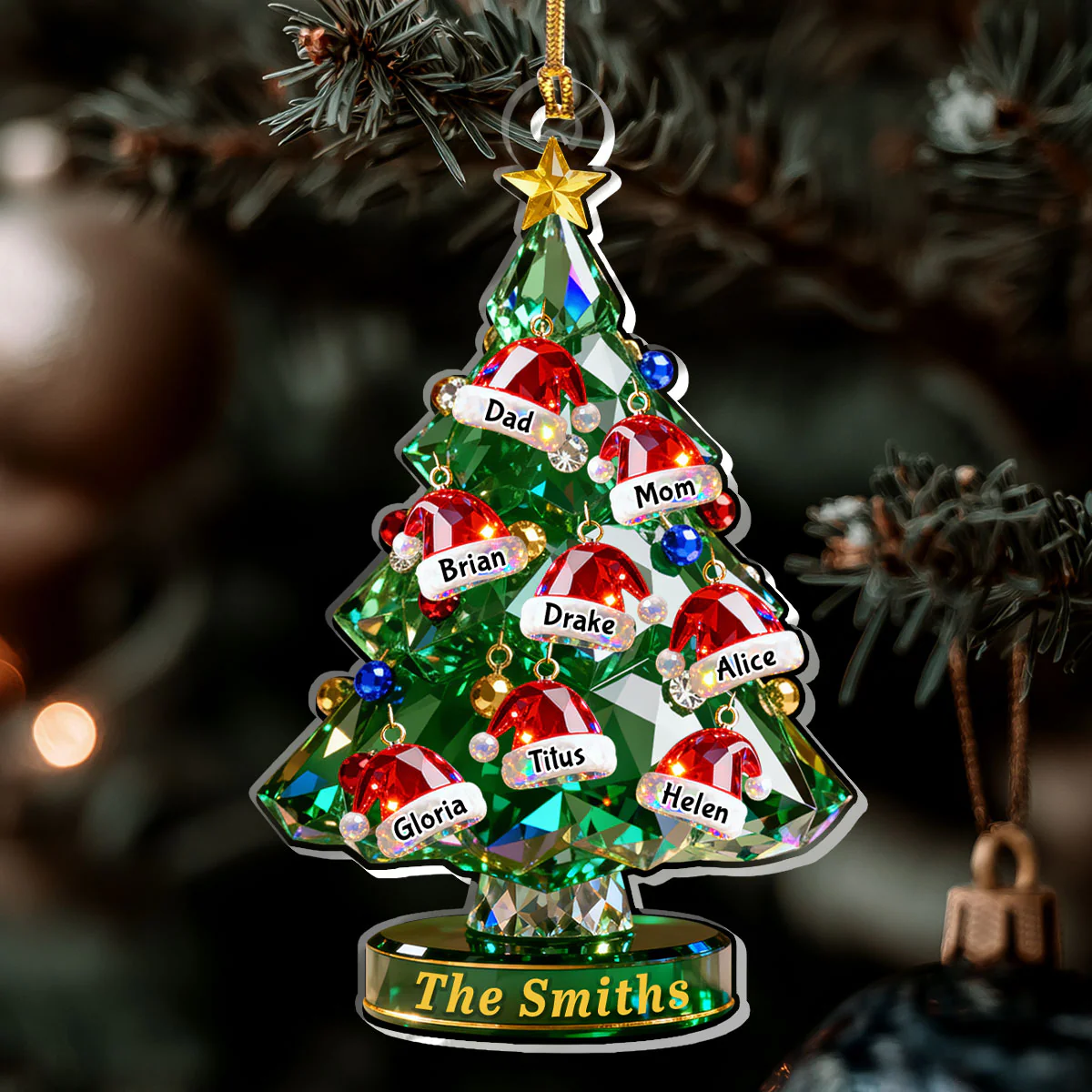Crystal Noel Tree - Personalized 1-Layer Acrylic Ornament - Image 6