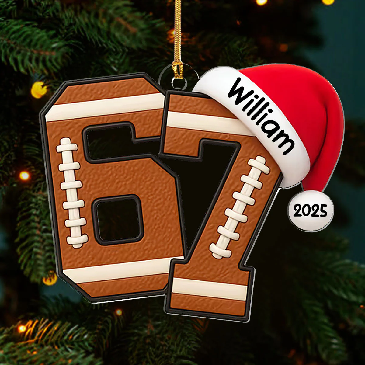 Custom 67 Six Seven 3D Sport Effect For Kids Teenagers - Personalized 1-Layer Acrylic Ornament - Image 3