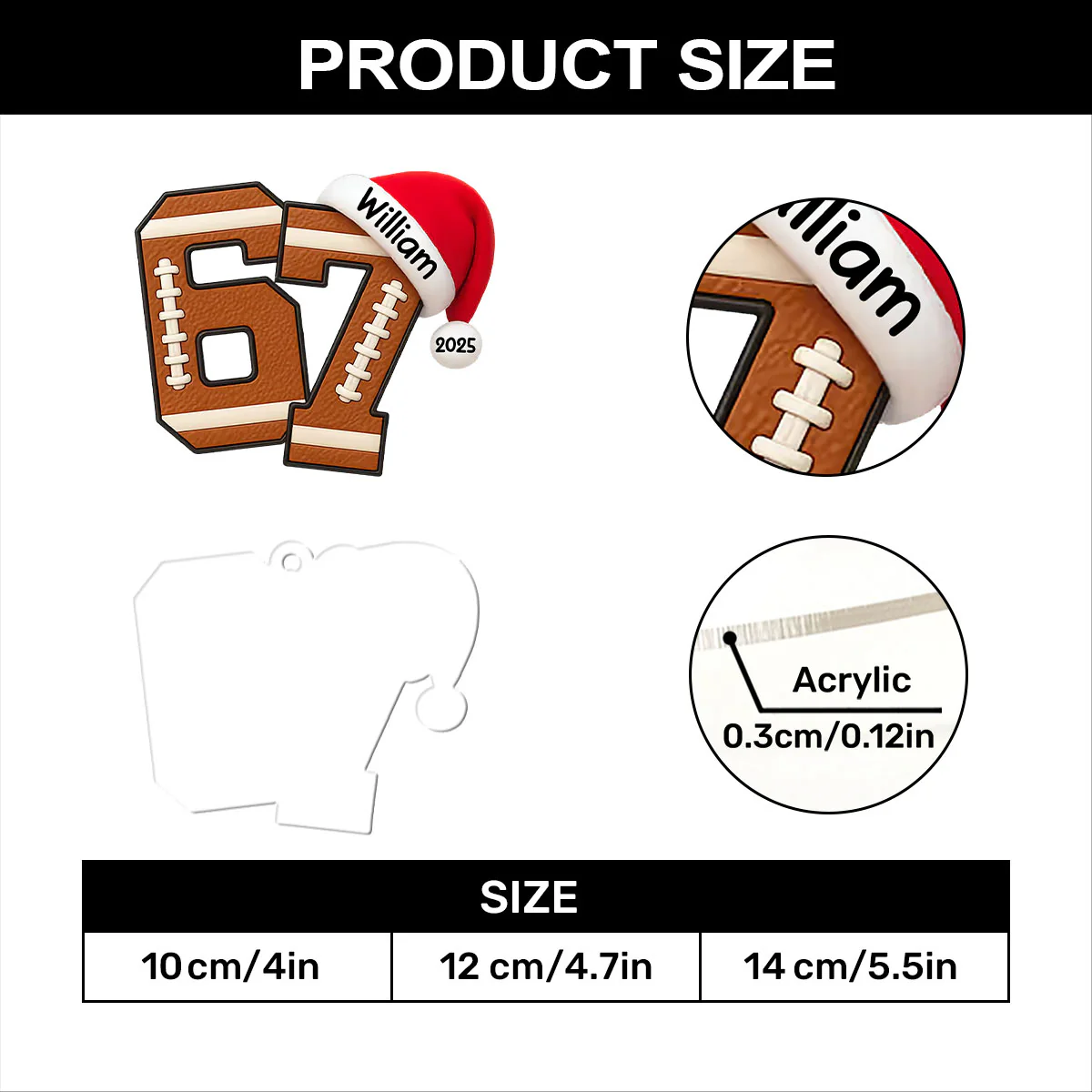 Custom 67 Six Seven 3D Sport Effect For Kids Teenagers - Personalized 1-Layer Acrylic Ornament - Image 7