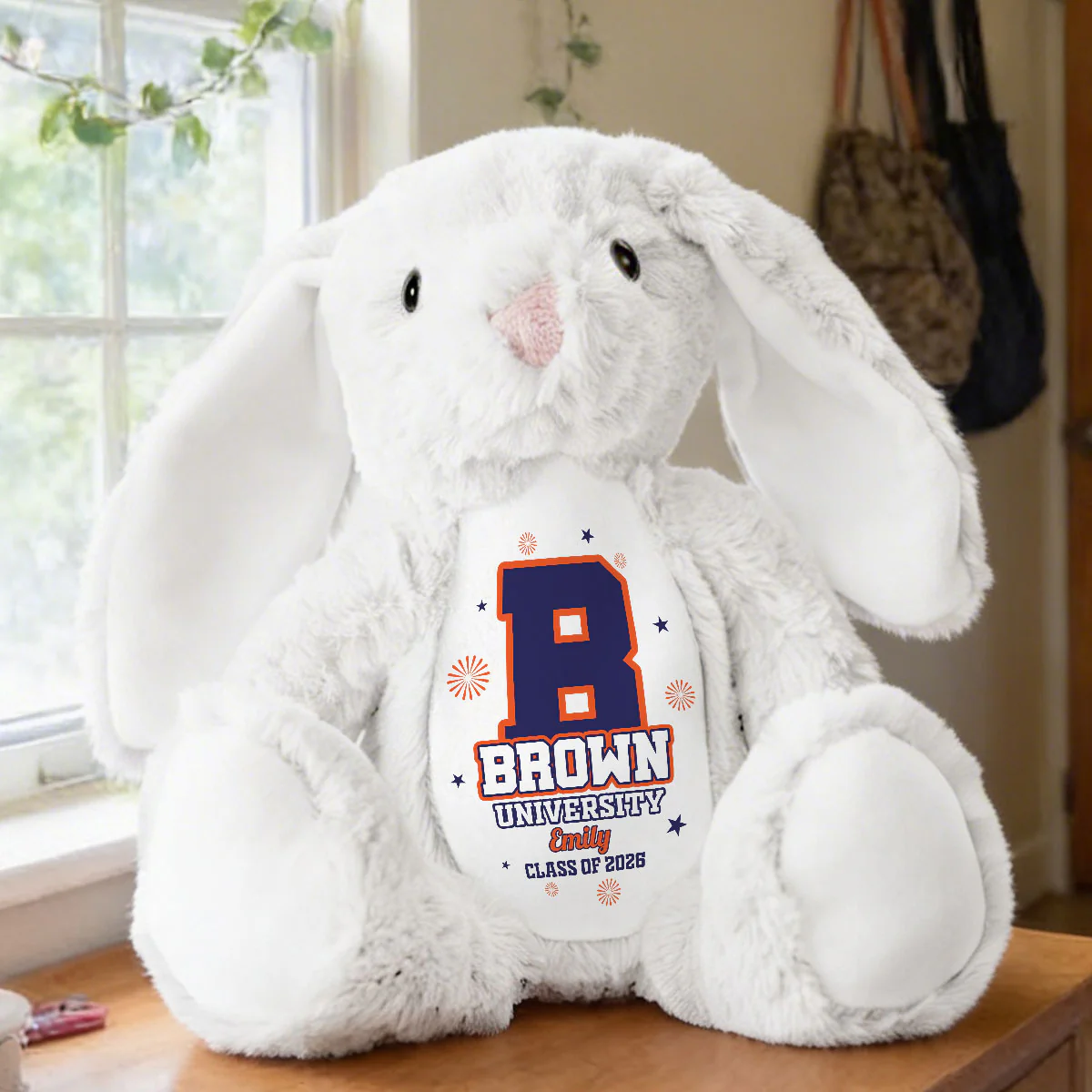 Custom Collegiate Keepsake - Personalized Stuffed Bunny