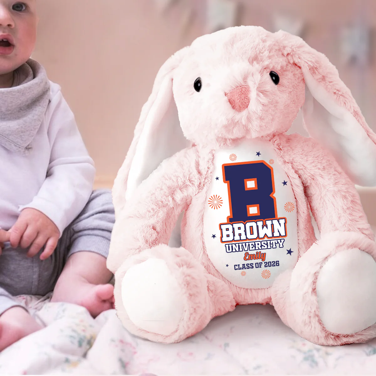 Custom Collegiate Keepsake - Personalized Stuffed Bunny - Image 2