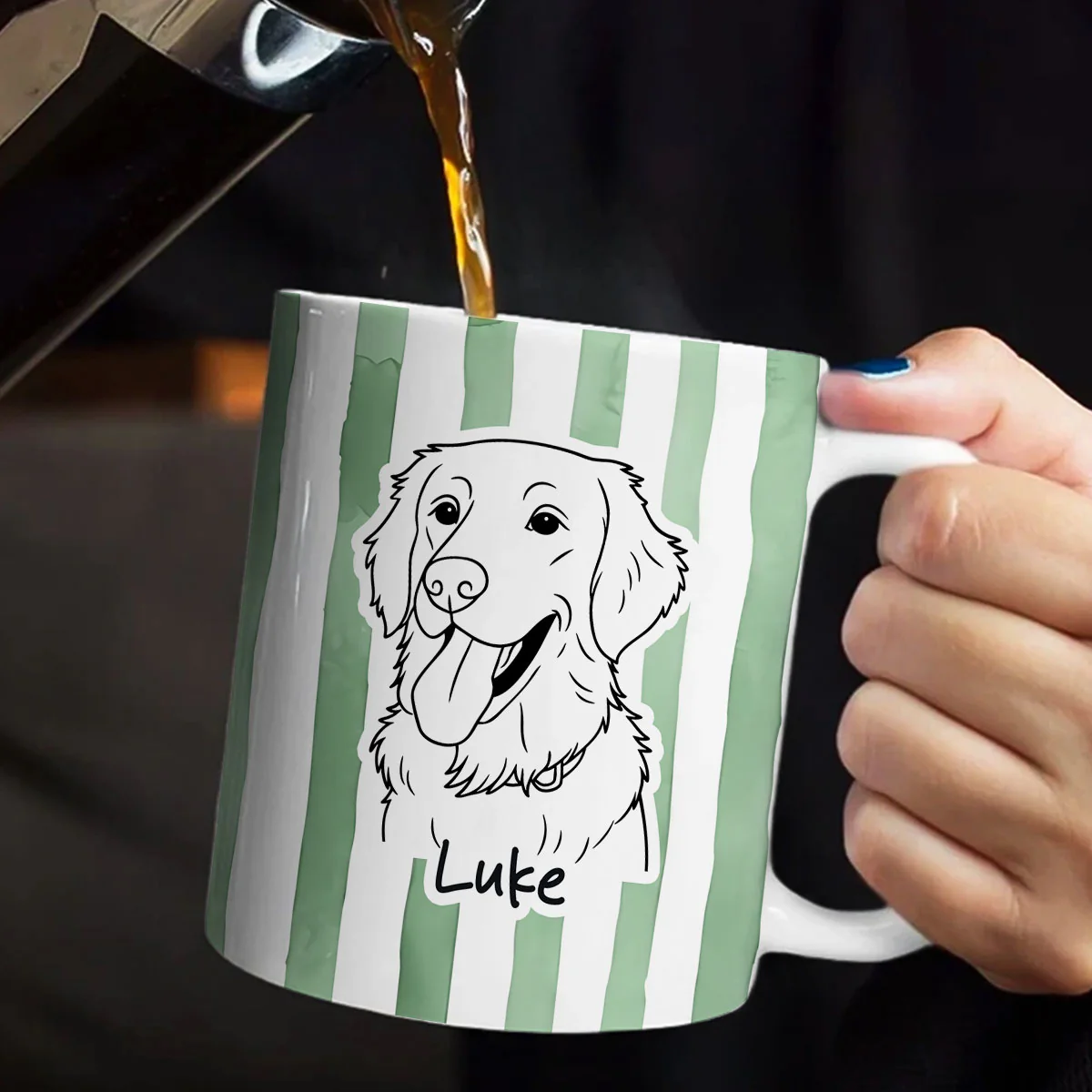 Custom Family Portrait Hand Drawn Style - Personalized Ceramic Coffee Mug - Image 5