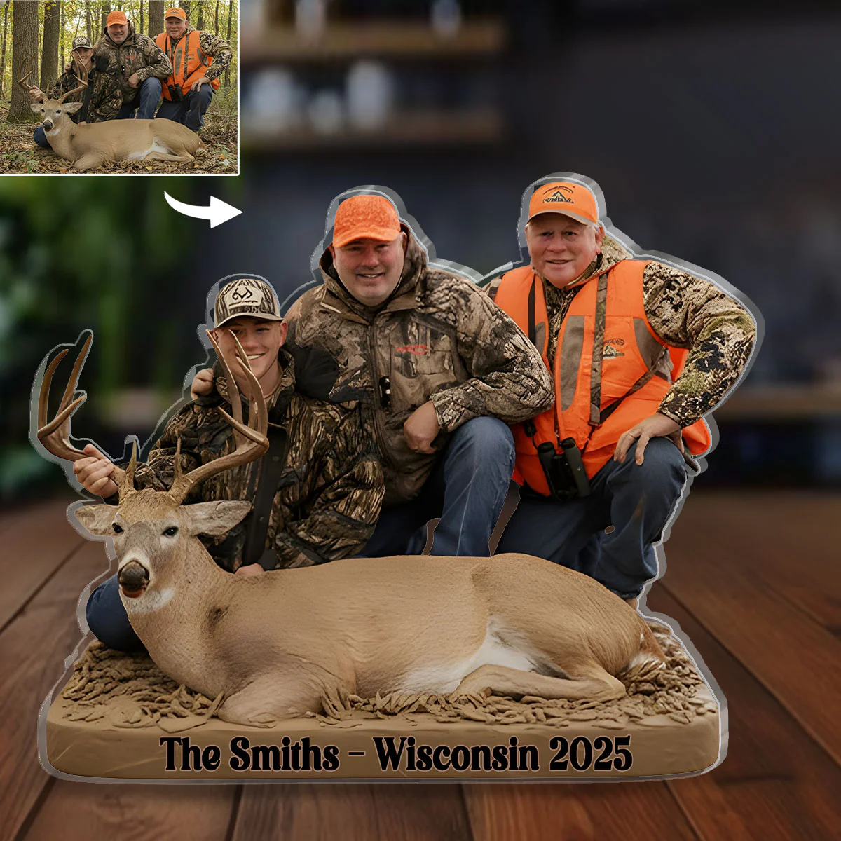 Custom From Any Photo Hunting  - Personalized Custom Shaped Acrylic Plaque