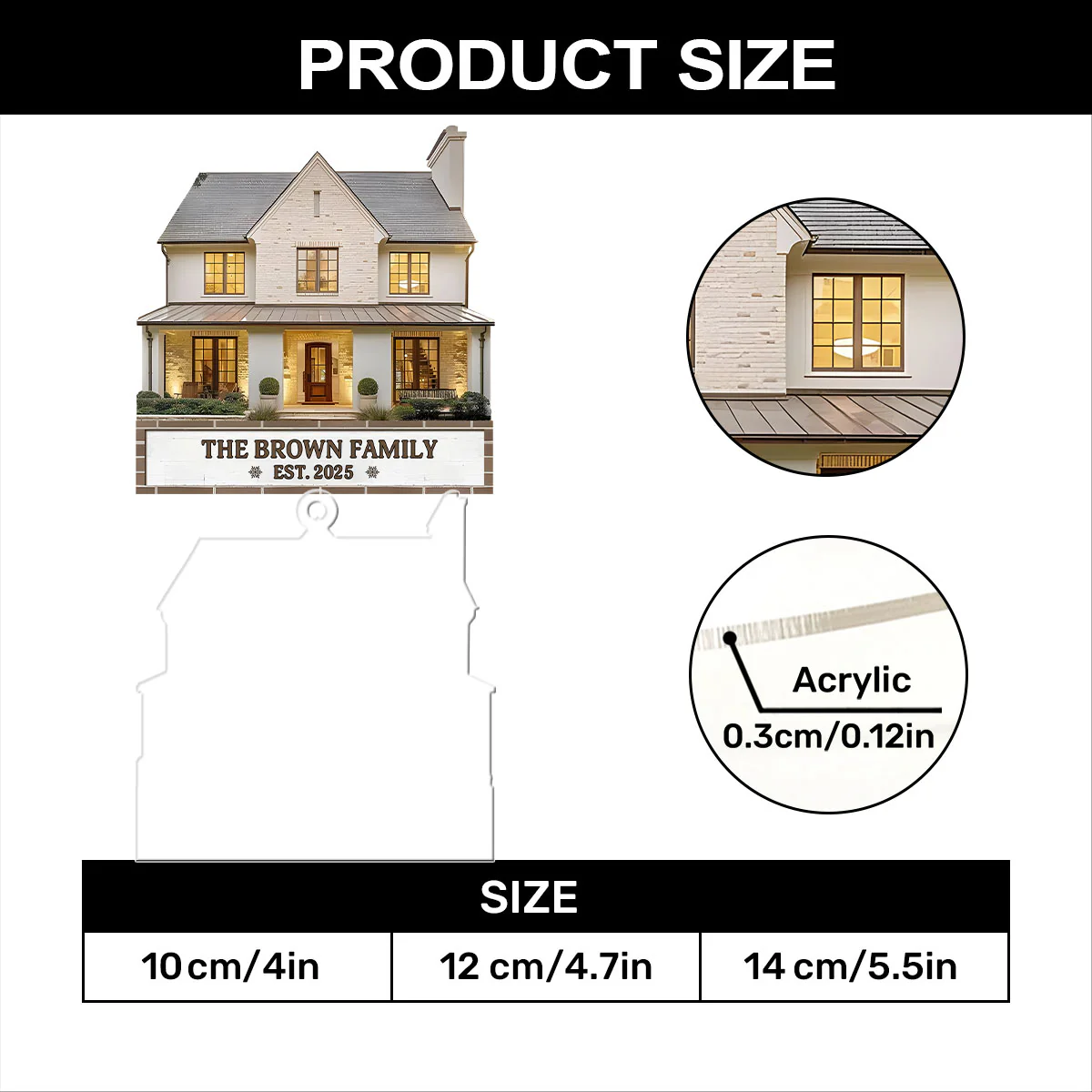 Custom Home Photo - Personalized 1-Layer Acrylic Ornament - Image 7
