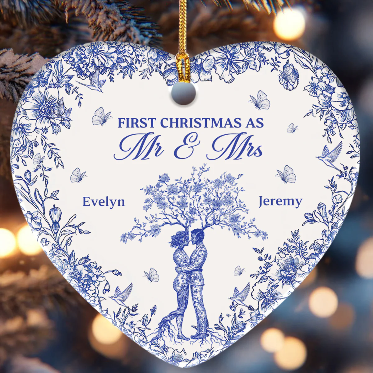 Custom Location Where Our Love Began - Personalized Heart Shaped Ceramic Ornament - Image 6