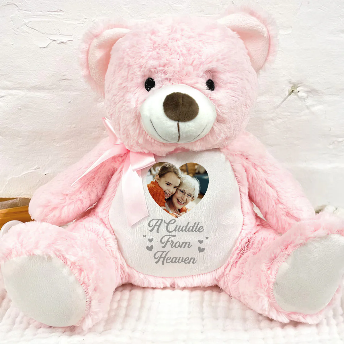 Custom Photo A Cuddle From Heaven Memorial - Personalized Teddy Bear - Image 7