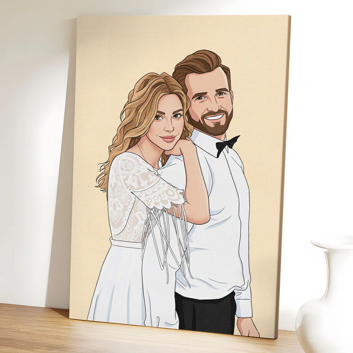 Custom Photo Anniversary Wedding Gifts For Husband And Wife, Him And Her Together Feels Like Magic - Personalized Poster/Canvas - Image 2