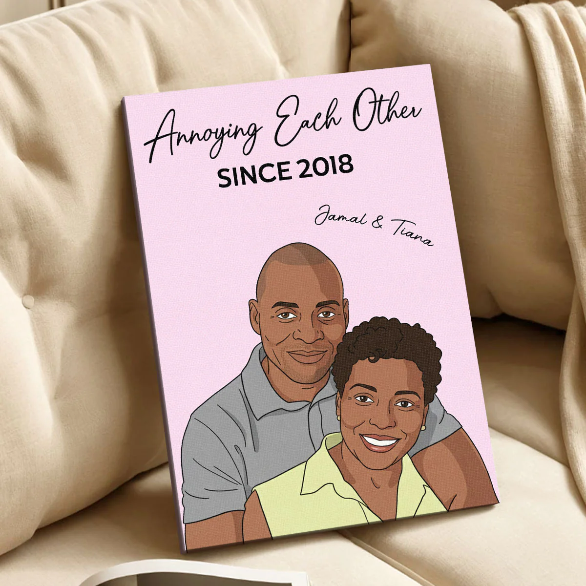 Custom Photo Anniversary Wedding Gifts For Husband And Wife, Him And Her Together Feels Like Magic - Personalized Poster/Canvas - Image 3