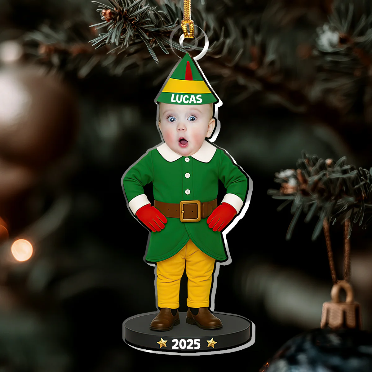 Custom Photo Baby Christmas - Personalized 1-Layer Acrylic Ornament - Image 6