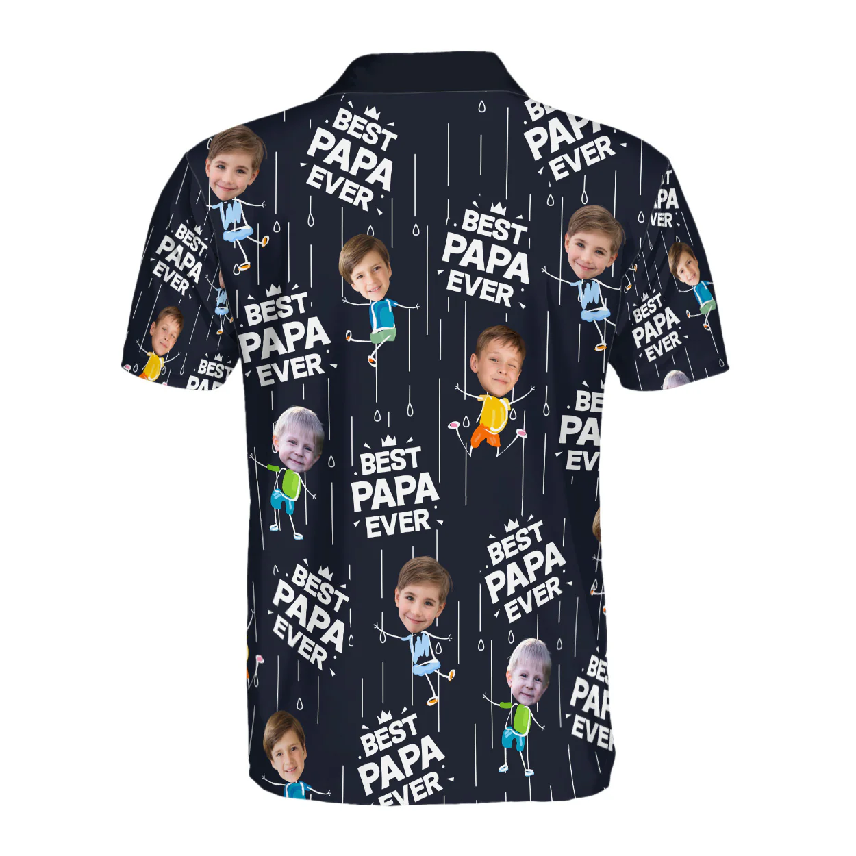 Custom Photo Best Papa Grandpa Ever - Personalized Polo Shirt - Image 5