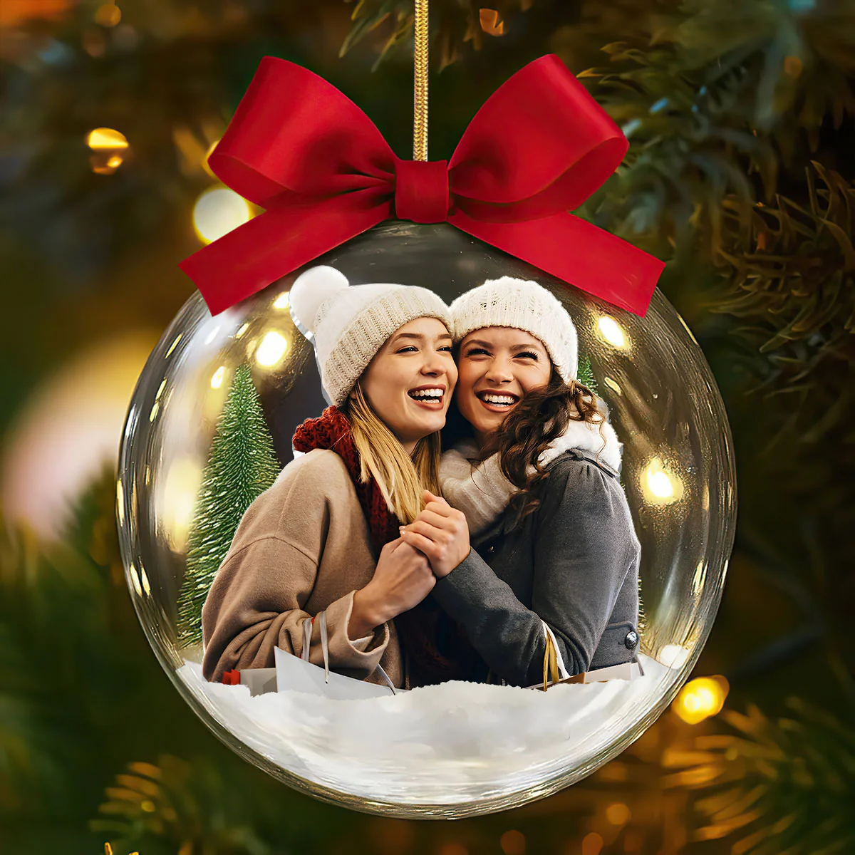 Custom Photo Bestie It Takes A Long Time To Grow An Old Friend - Personalized 3D Acrylic Ball Ornament - Image 2