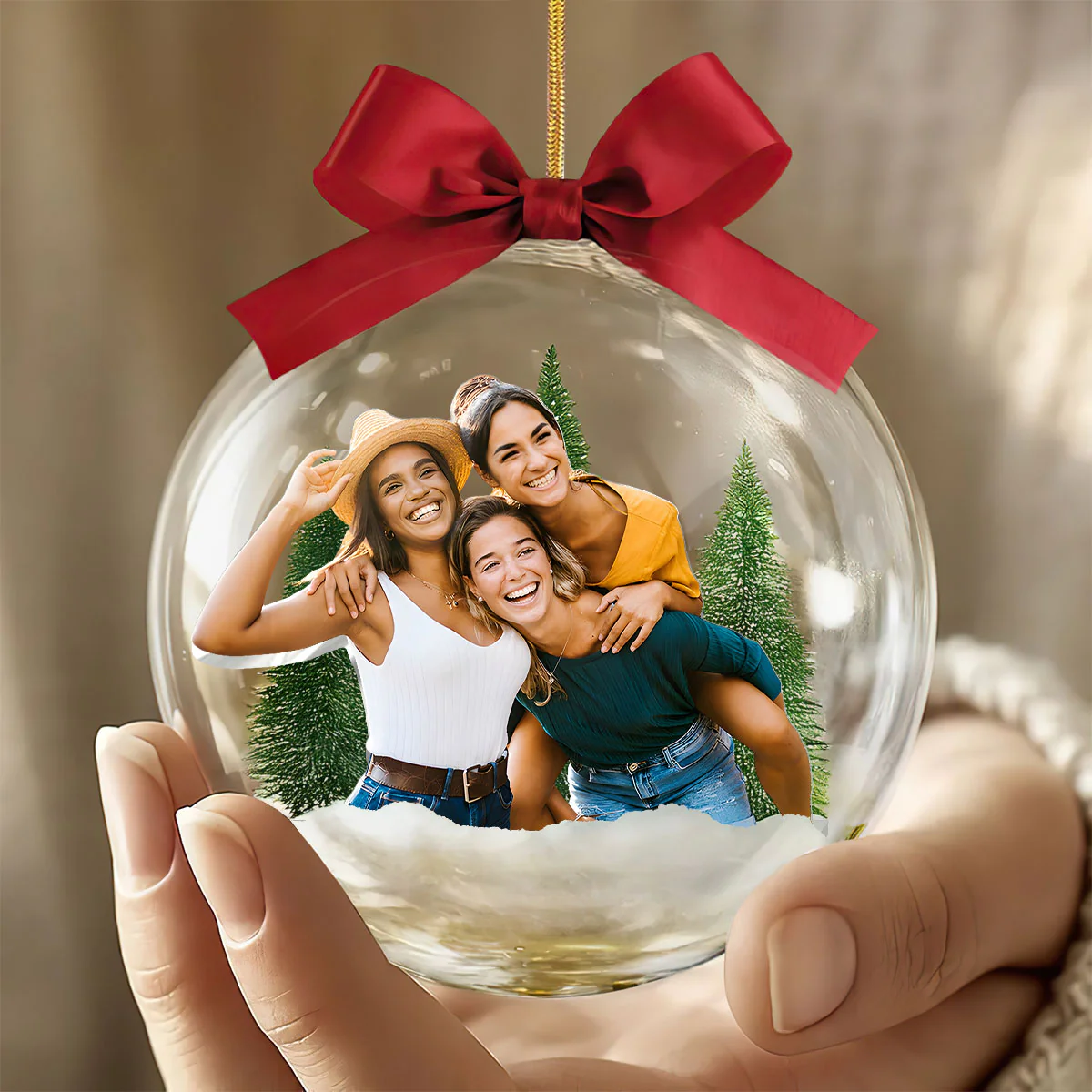 Custom Photo Bestie It Takes A Long Time To Grow An Old Friend - Personalized 3D Acrylic Ball Ornament - Image 3