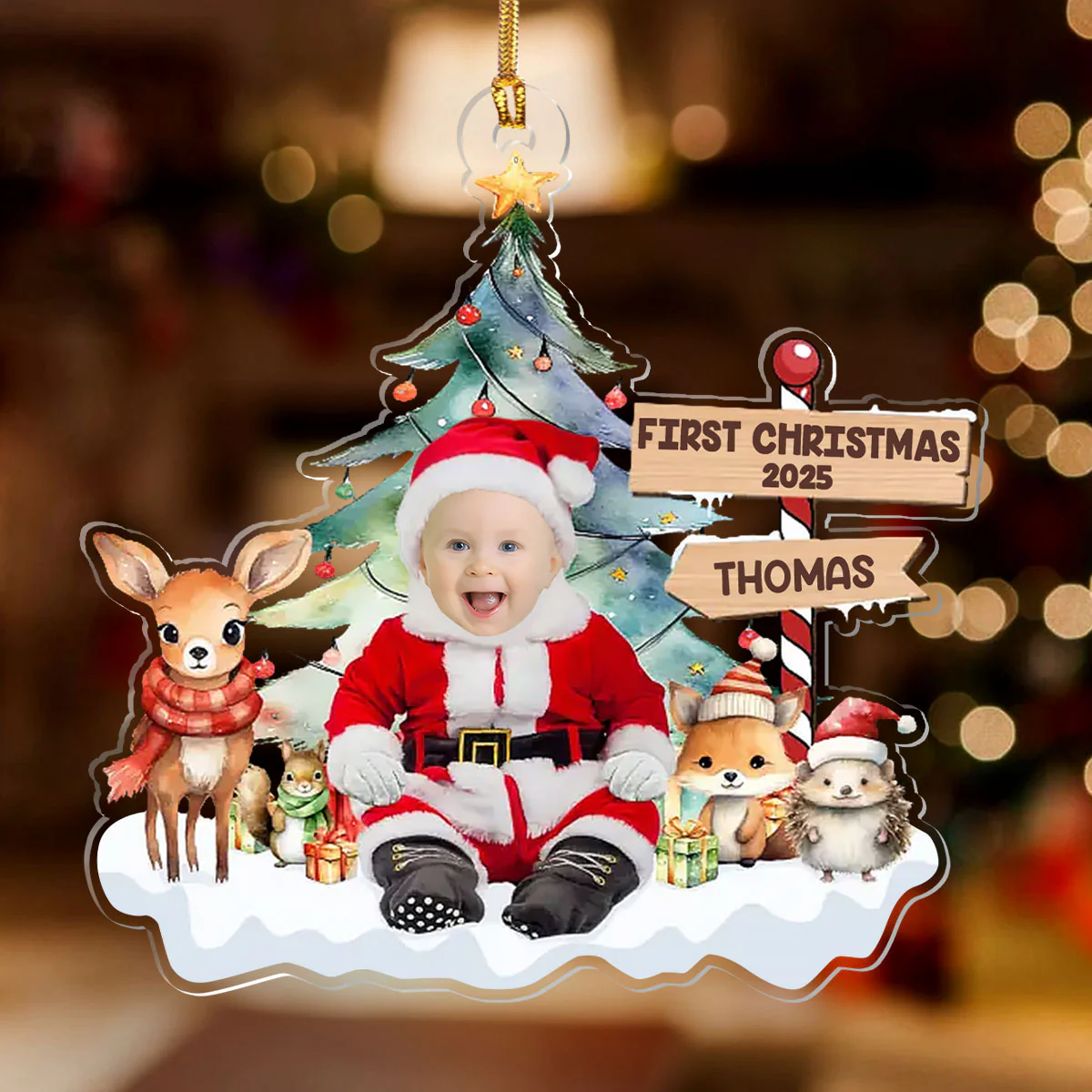 Custom Photo Christmas Magic - Personalized 1-Layer Acrylic Ornament - Image 2