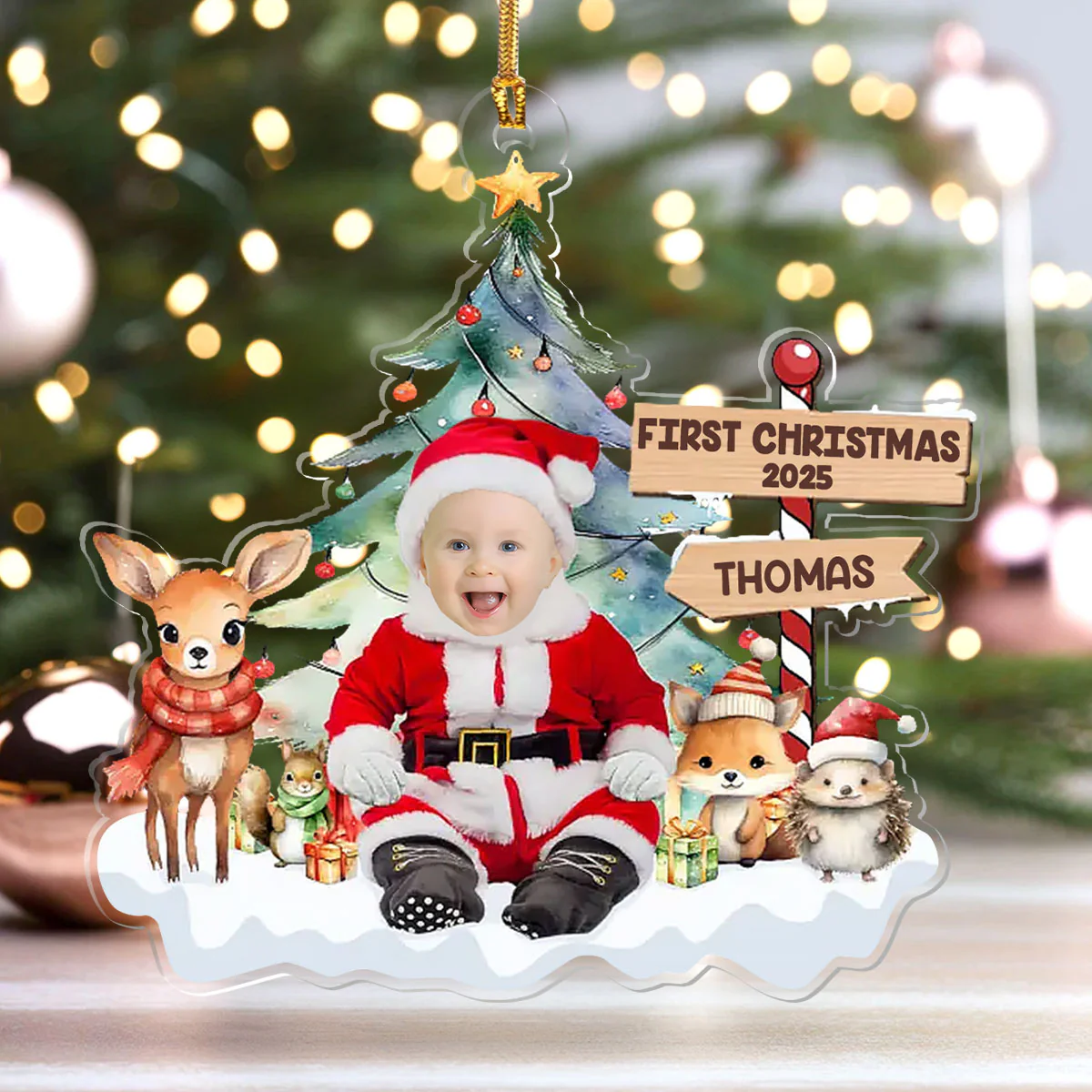 Custom Photo Christmas Magic - Personalized 1-Layer Acrylic Ornament - Image 4