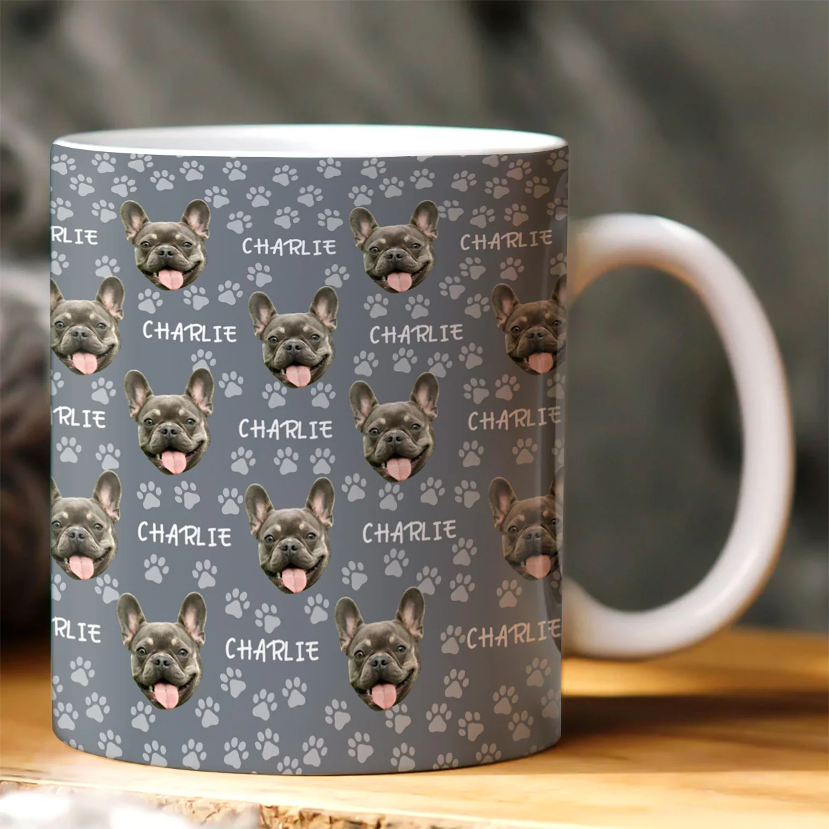 Custom Photo Funny Pet Face Pattern - Personalized Ceramic Coffee Mug