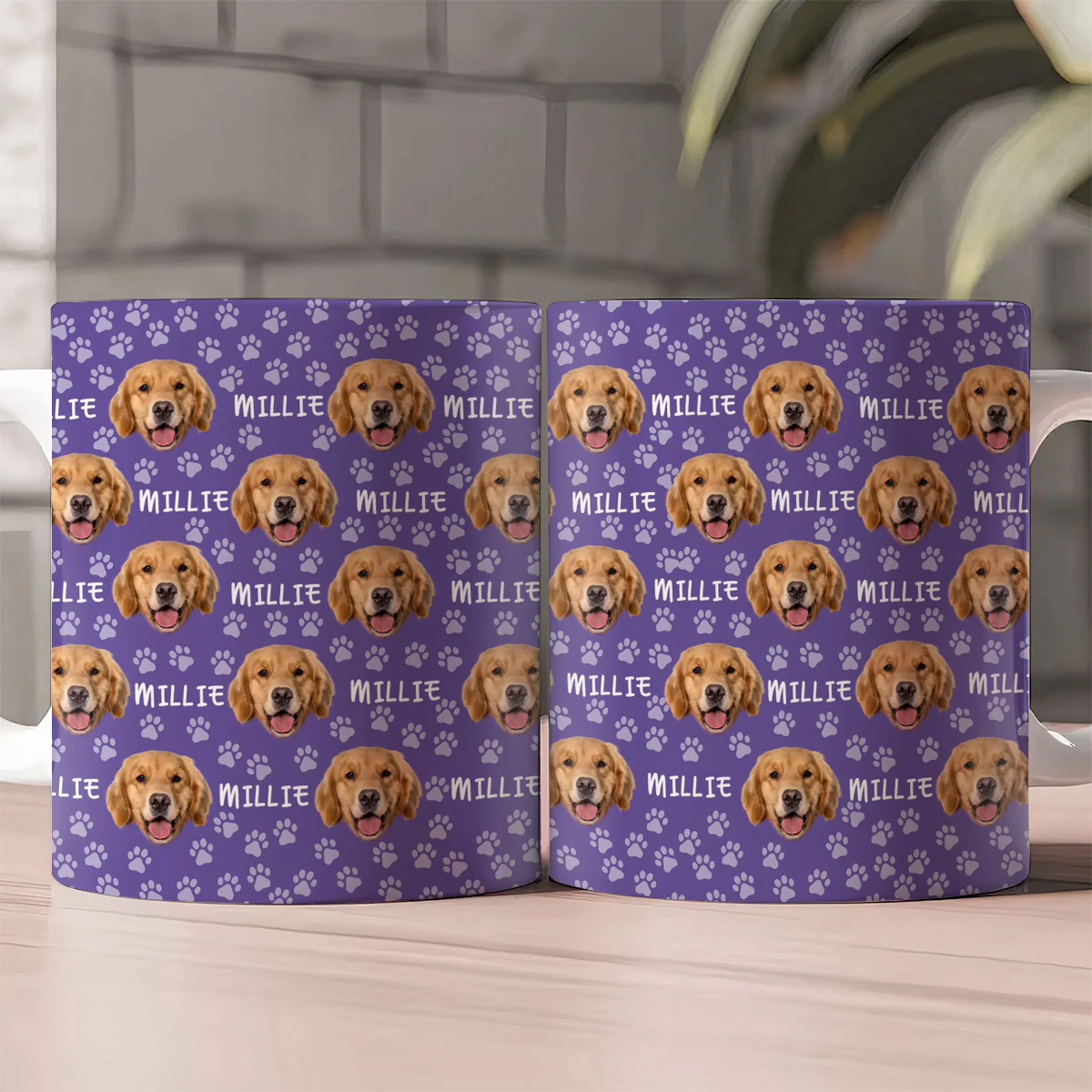 Custom Photo Funny Pet Face Pattern - Personalized Ceramic Coffee Mug - Image 2