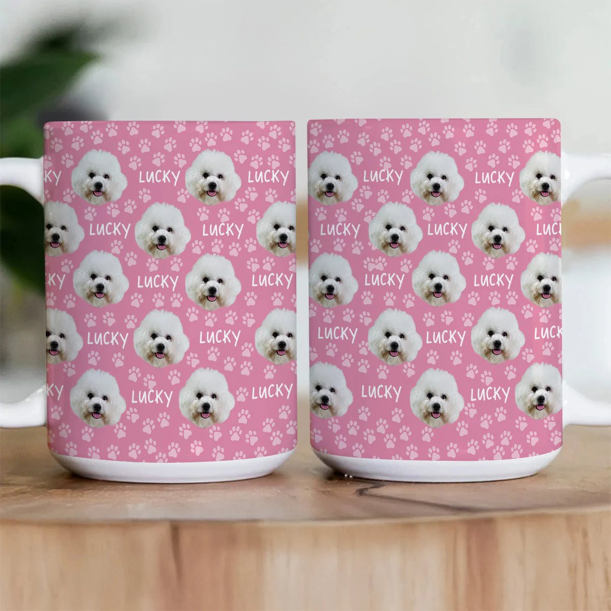 Custom Photo Funny Pet Face Pattern - Personalized Ceramic Coffee Mug - Image 3