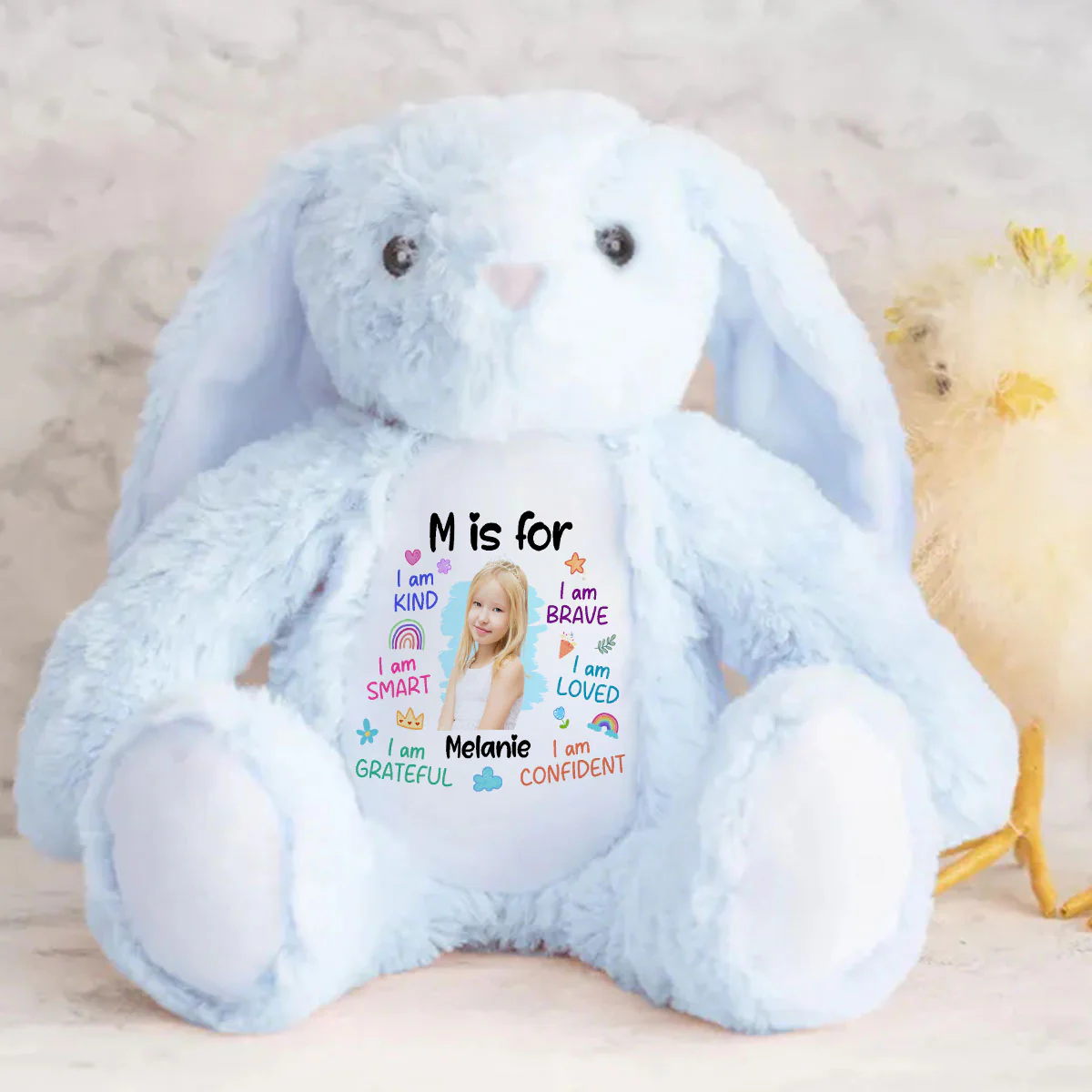 Custom Photo I Am Kind - Personalized Stuffed Bunny - Image 4