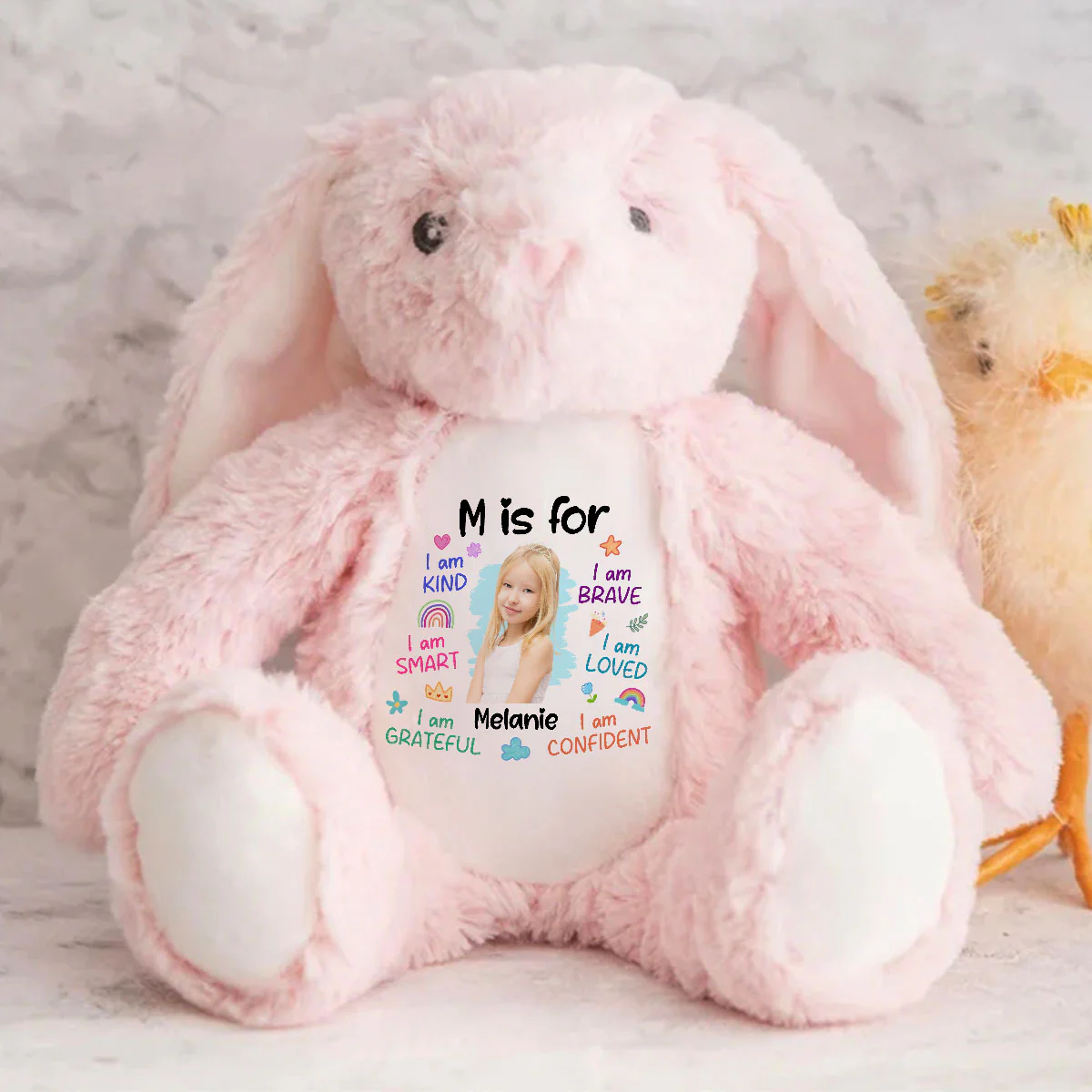 Custom Photo I Am Kind - Personalized Stuffed Bunny - Image 7