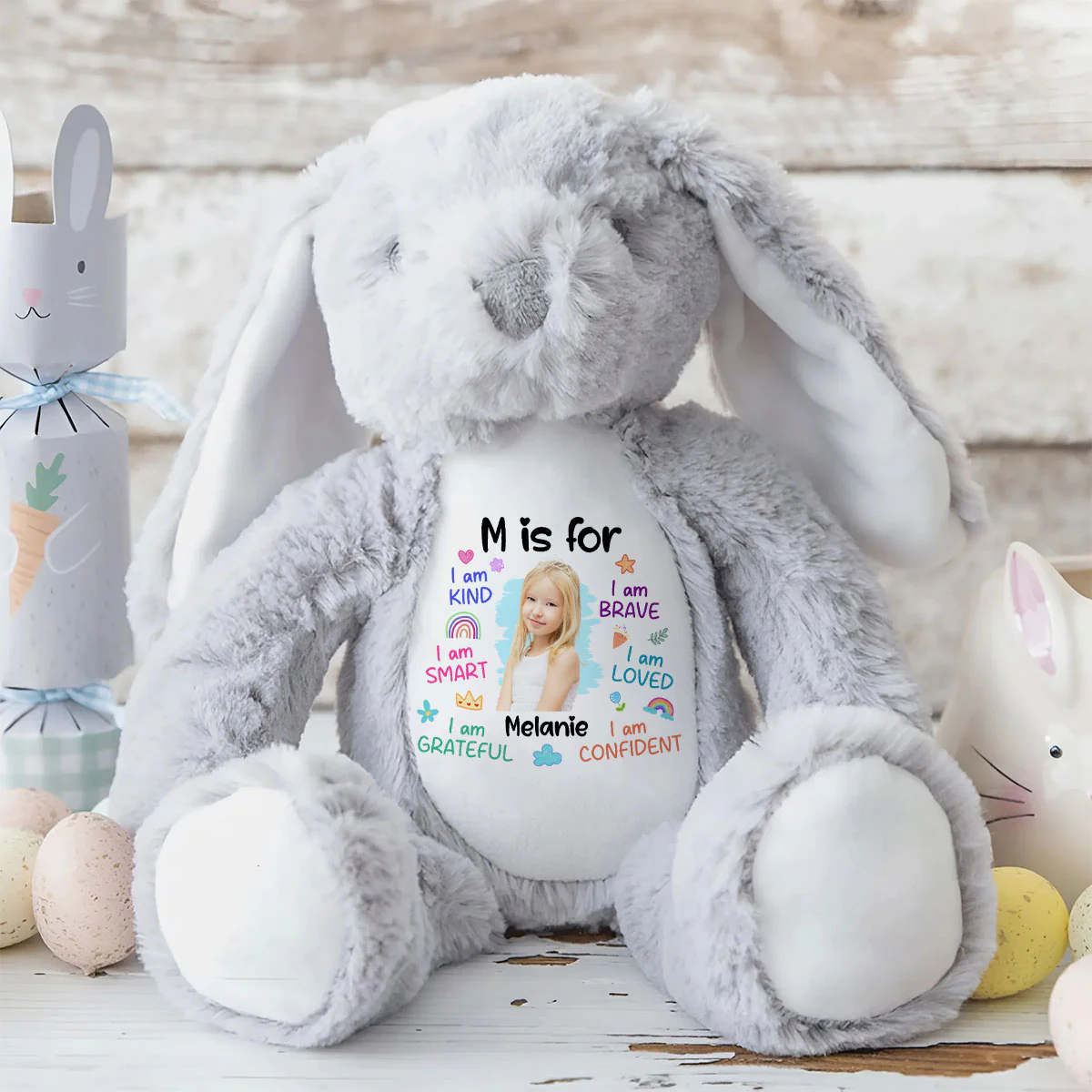 Custom Photo I Am Kind - Personalized Stuffed Bunny - Image 8